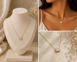 Emerald Cut Halo Diamond Pendant