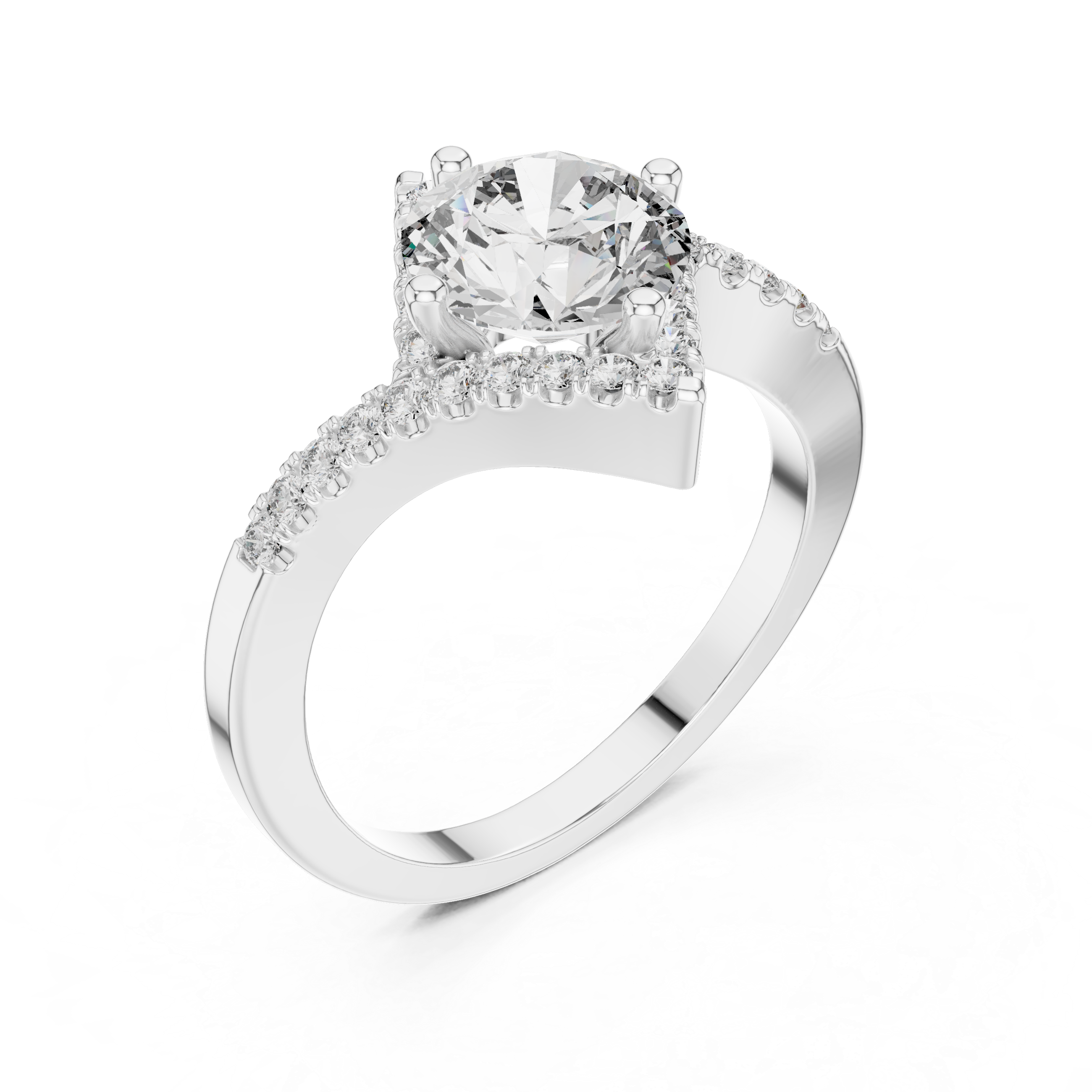 Swisha Pavé Diamond Engagement Ring