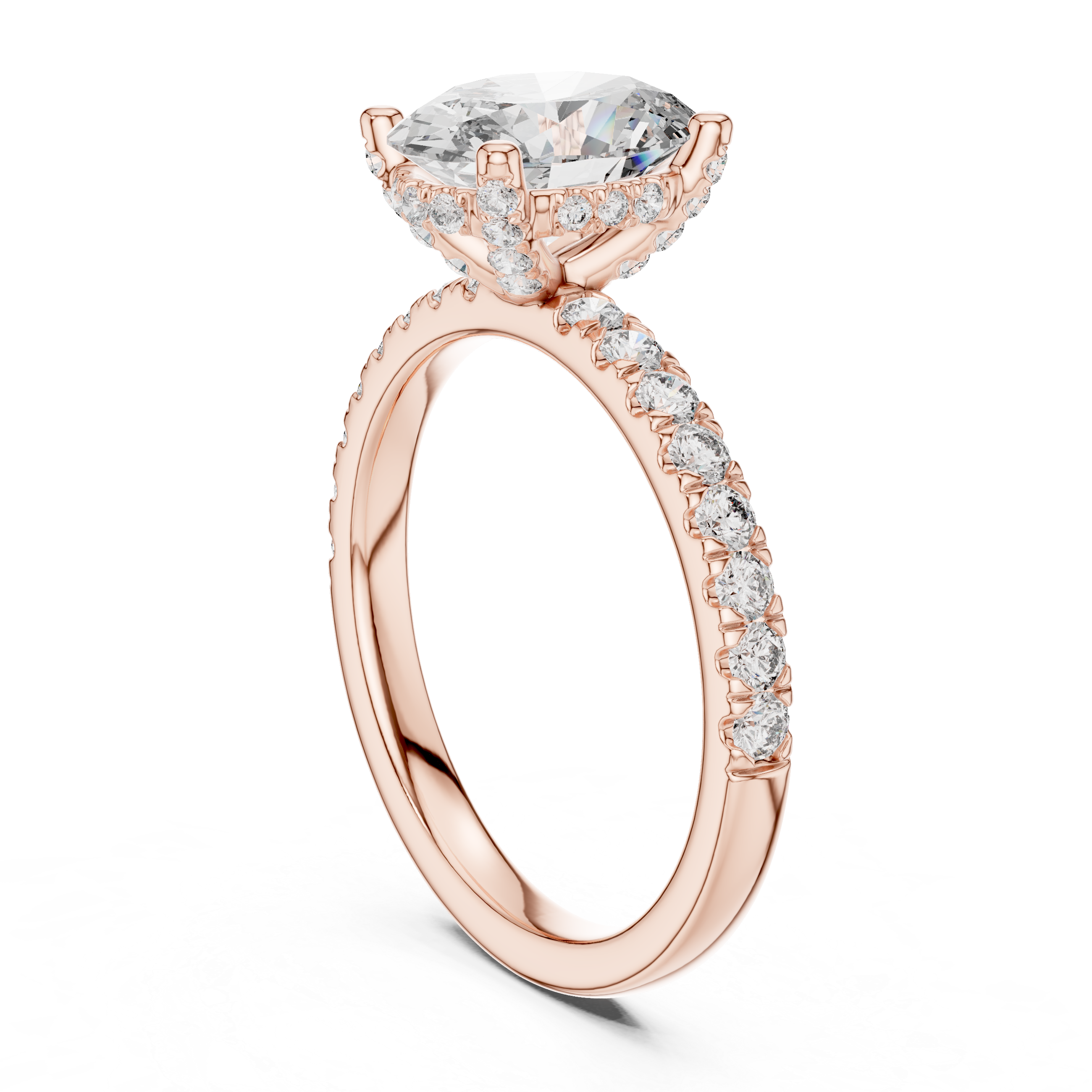 Elovira Oval Cut Pavé Diamond Engagement Ring