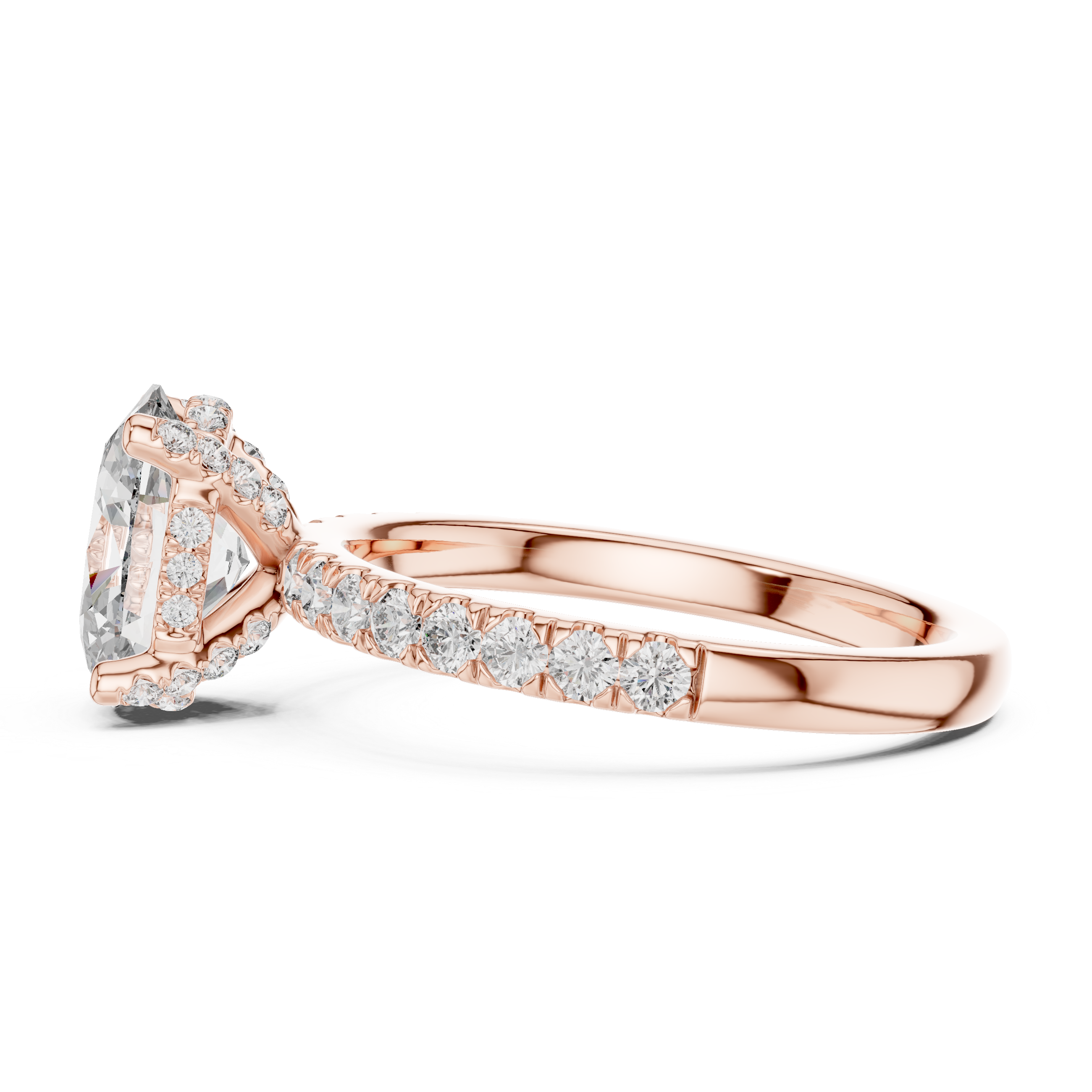Elovira Oval Cut Pavé Diamond Engagement Ring