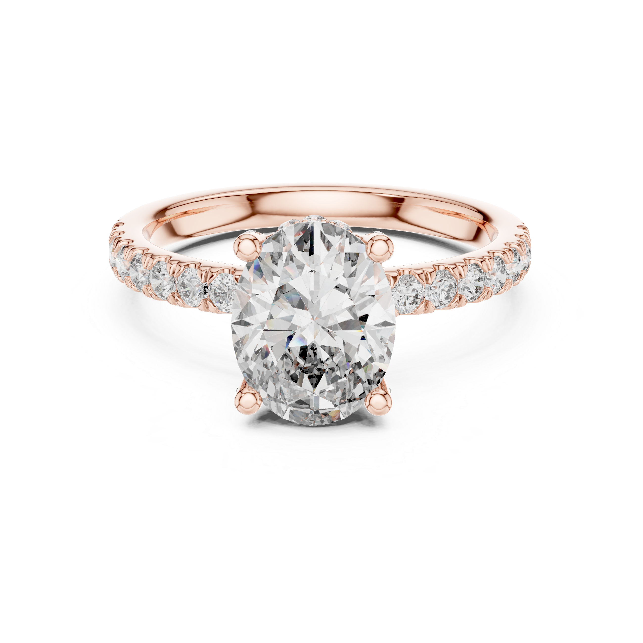 Elovira Oval Cut Pavé Diamond Engagement Ring