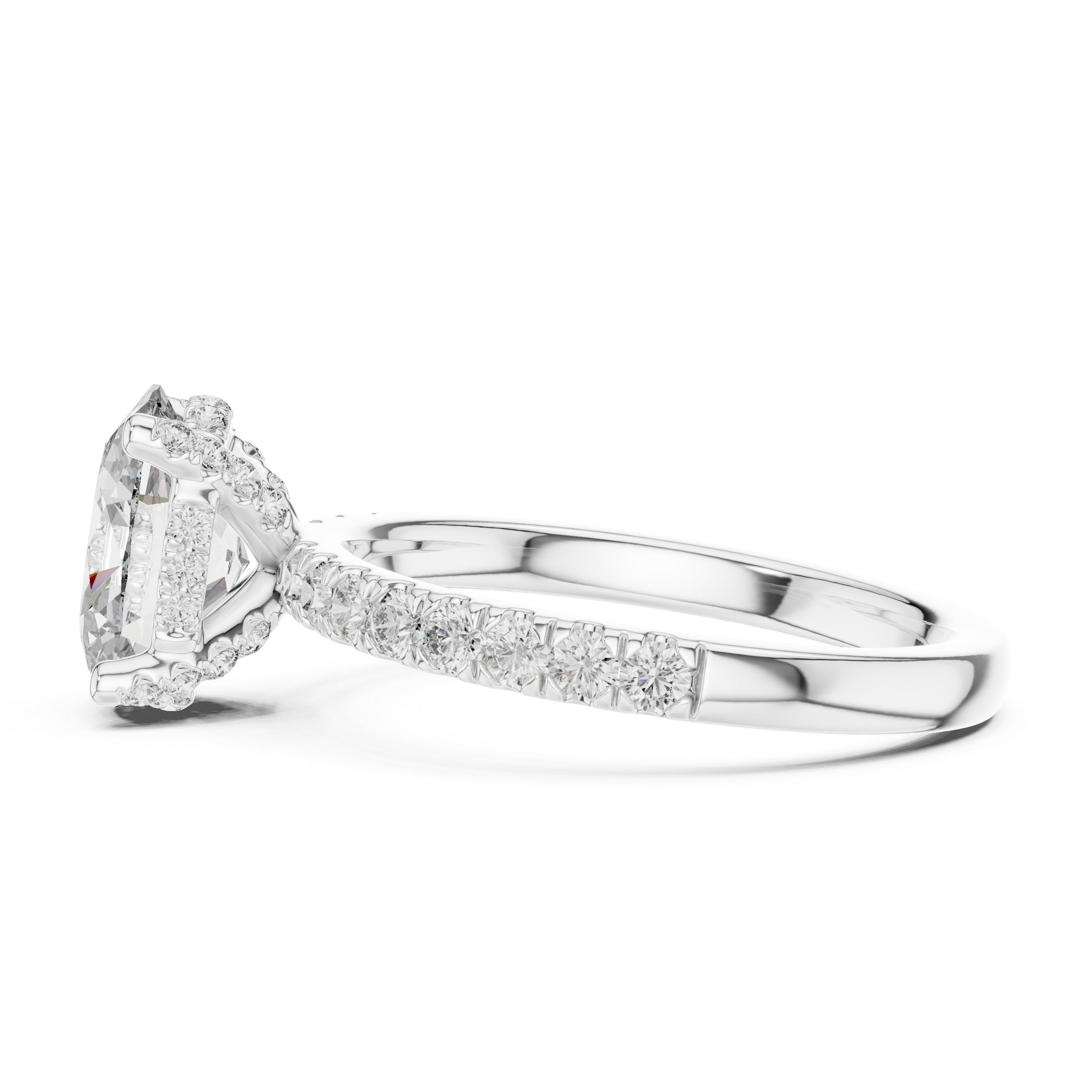 Elovira Oval Cut Pavé Diamond Engagement Ring