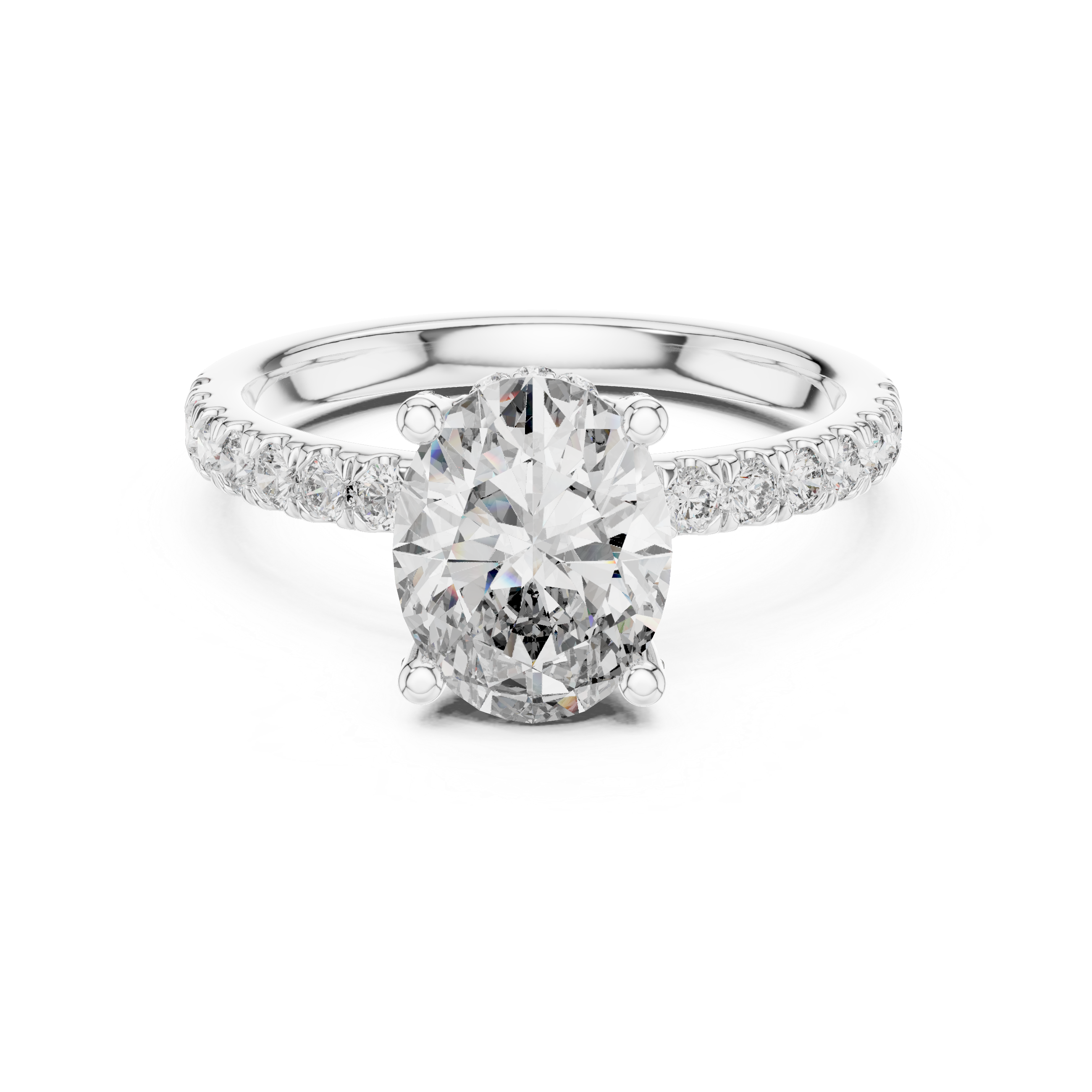 Elovira Oval Cut Pavé Diamond Engagement Ring