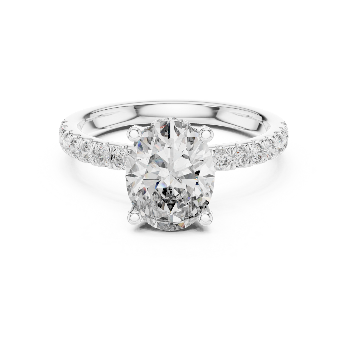 Elovira Oval Cut Pavé Diamond Engagement Ring