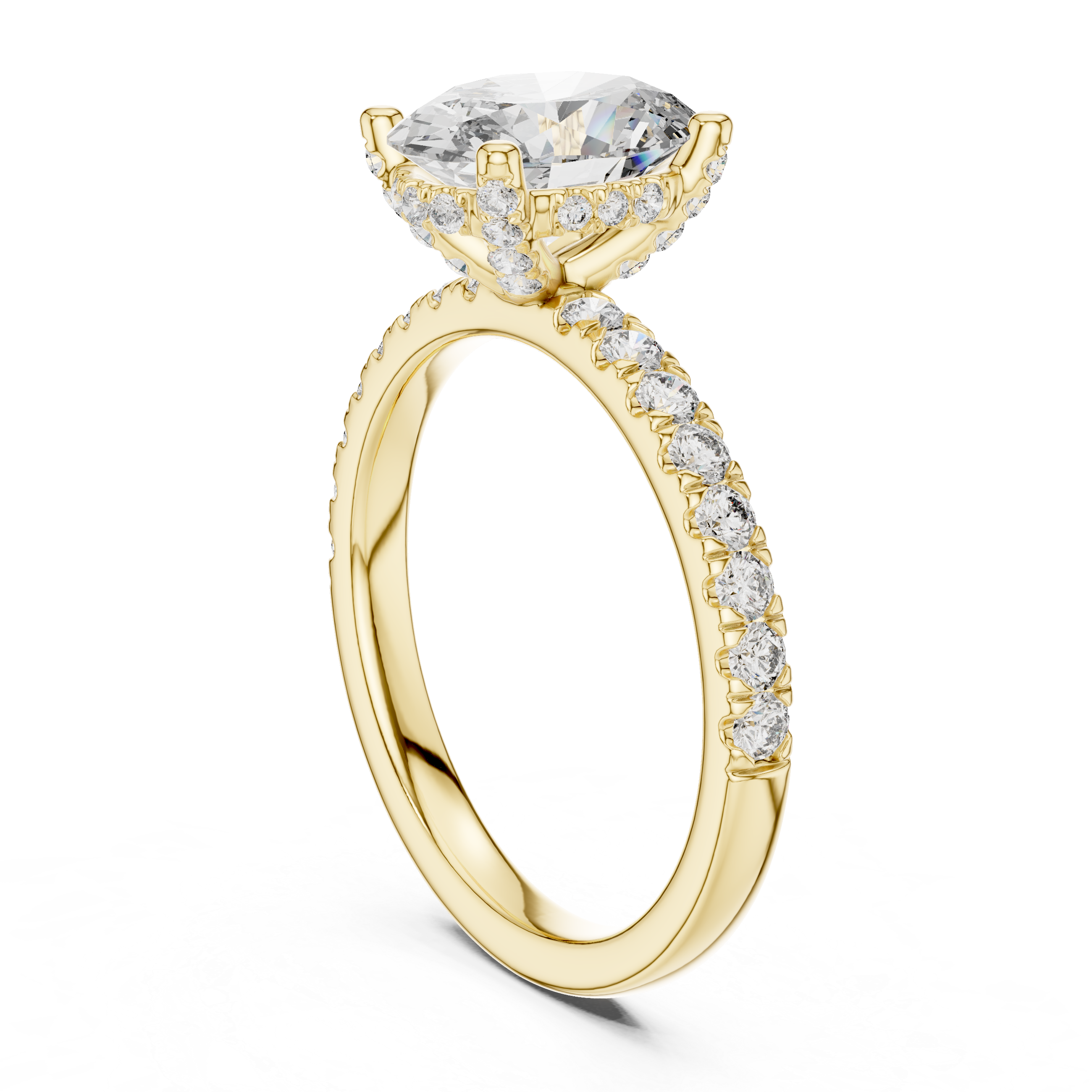 Elovira Oval Cut Pavé Diamond Engagement Ring
