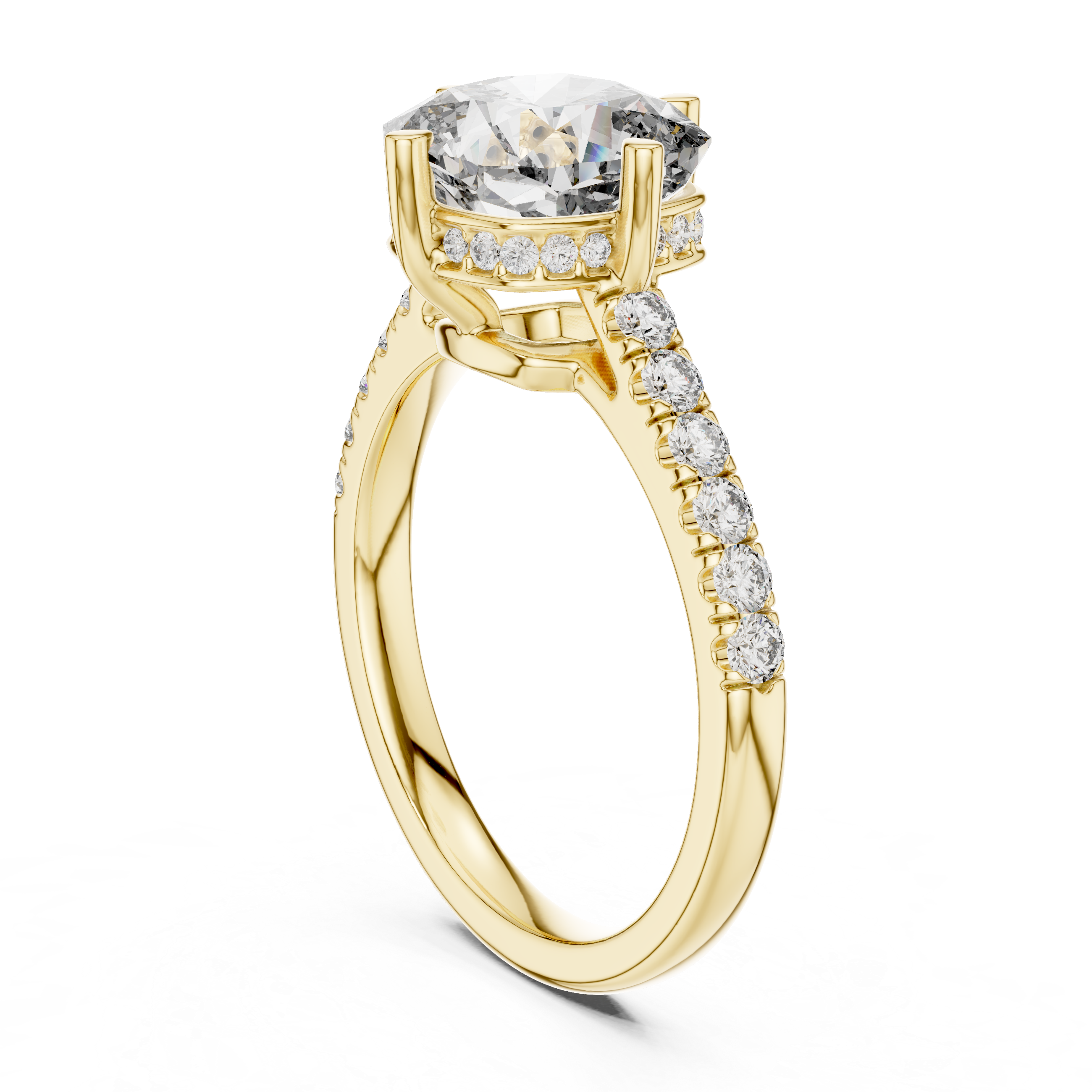 Orlisse Cushion Cut Diamond Engagement Ring
