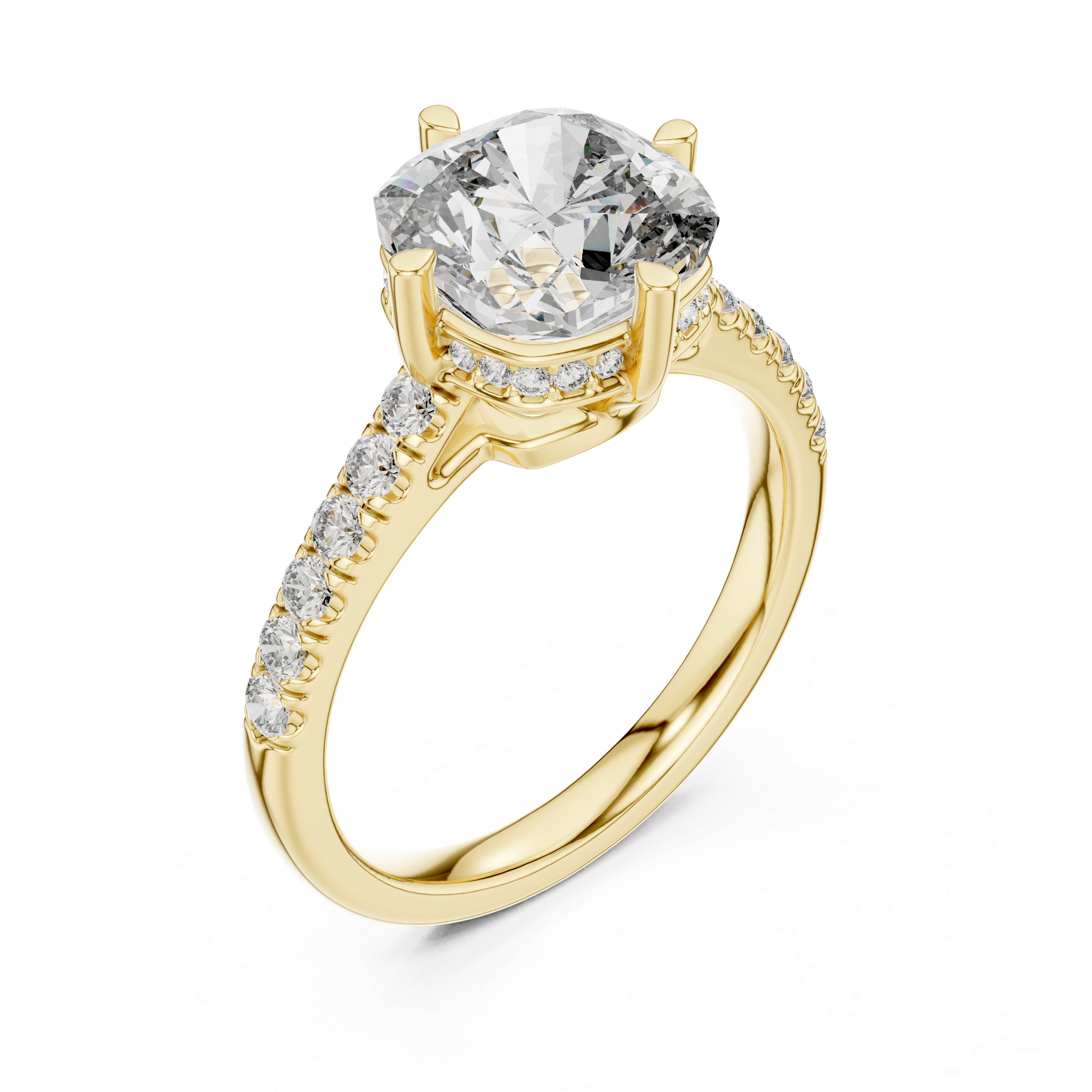 Orlisse Cushion Cut Diamond Engagement Ring