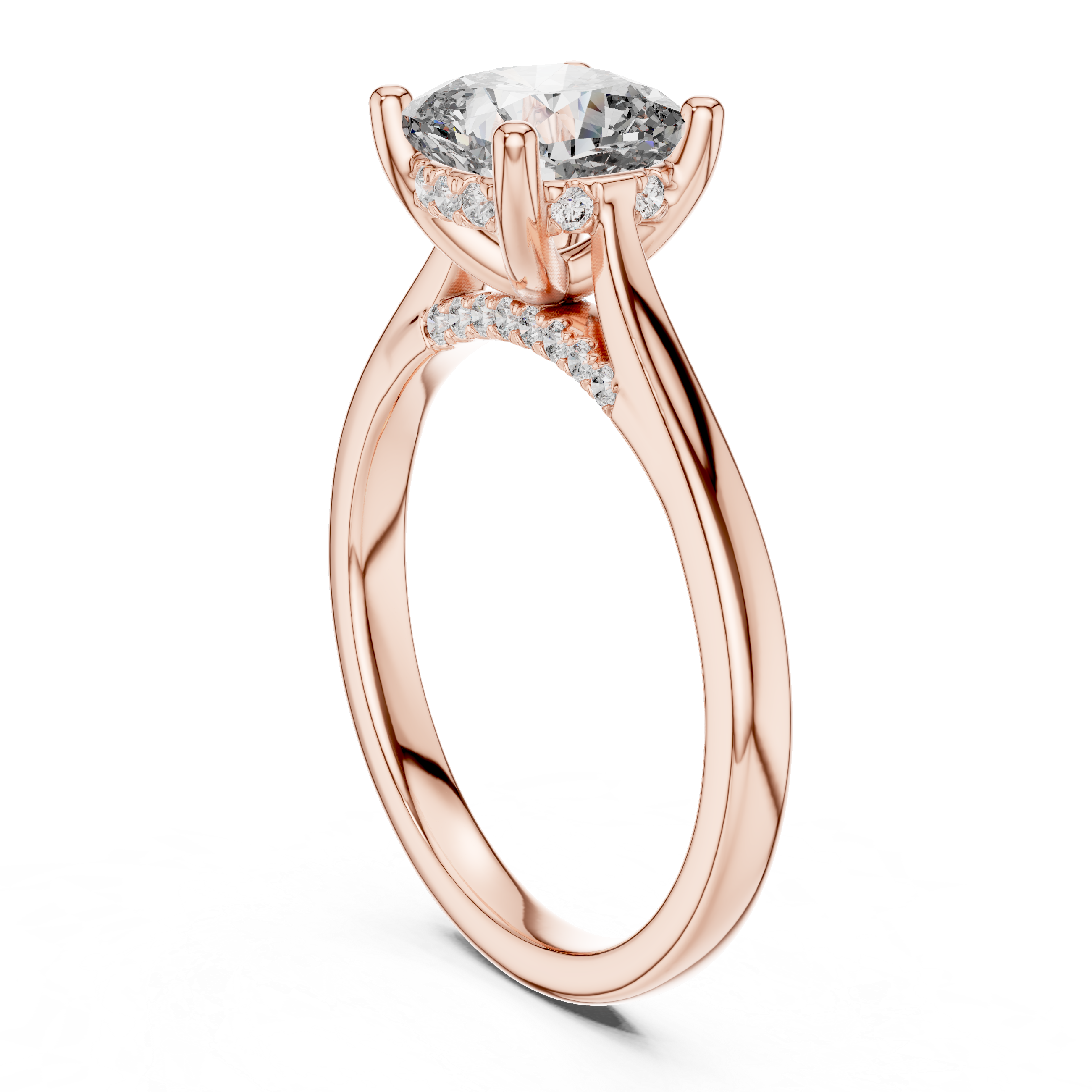 Veloura Cushion Cut Solitaire Diamond Engagement Ring