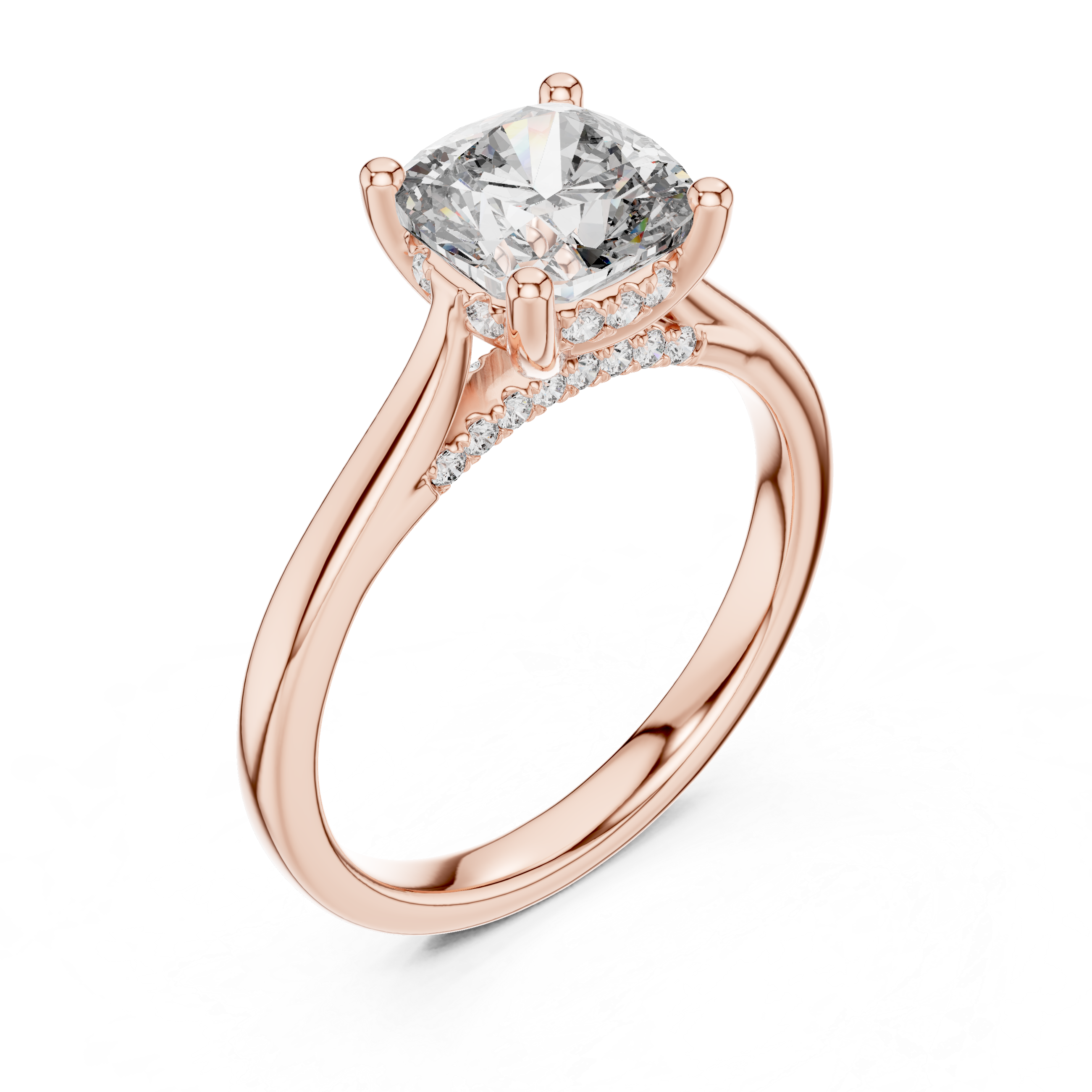 Veloura Cushion Cut Solitaire Diamond Engagement Ring