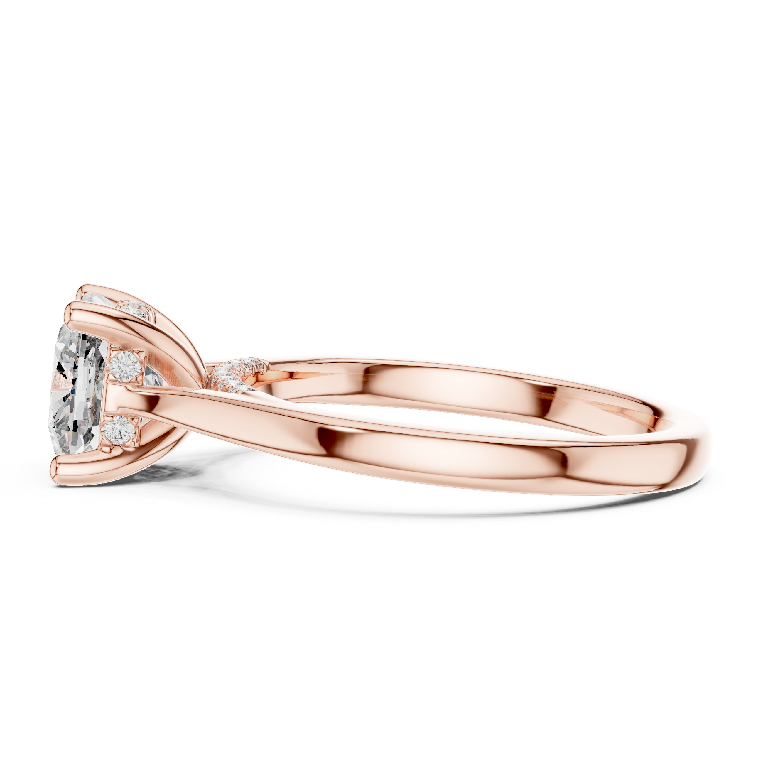 Veloura Cushion Cut Solitaire Diamond Engagement Ring