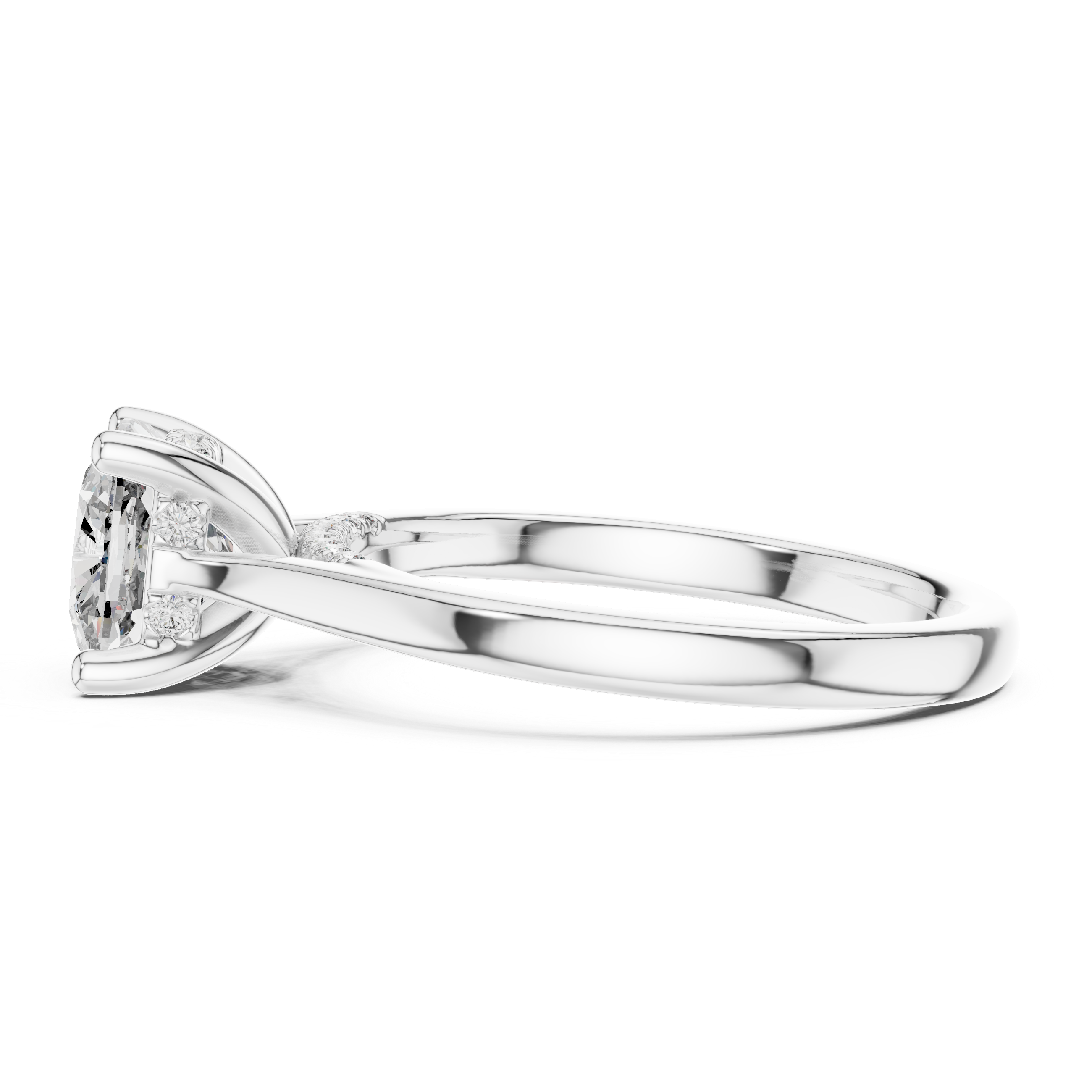 Veloura Cushion Cut Solitaire Diamond Engagement Ring