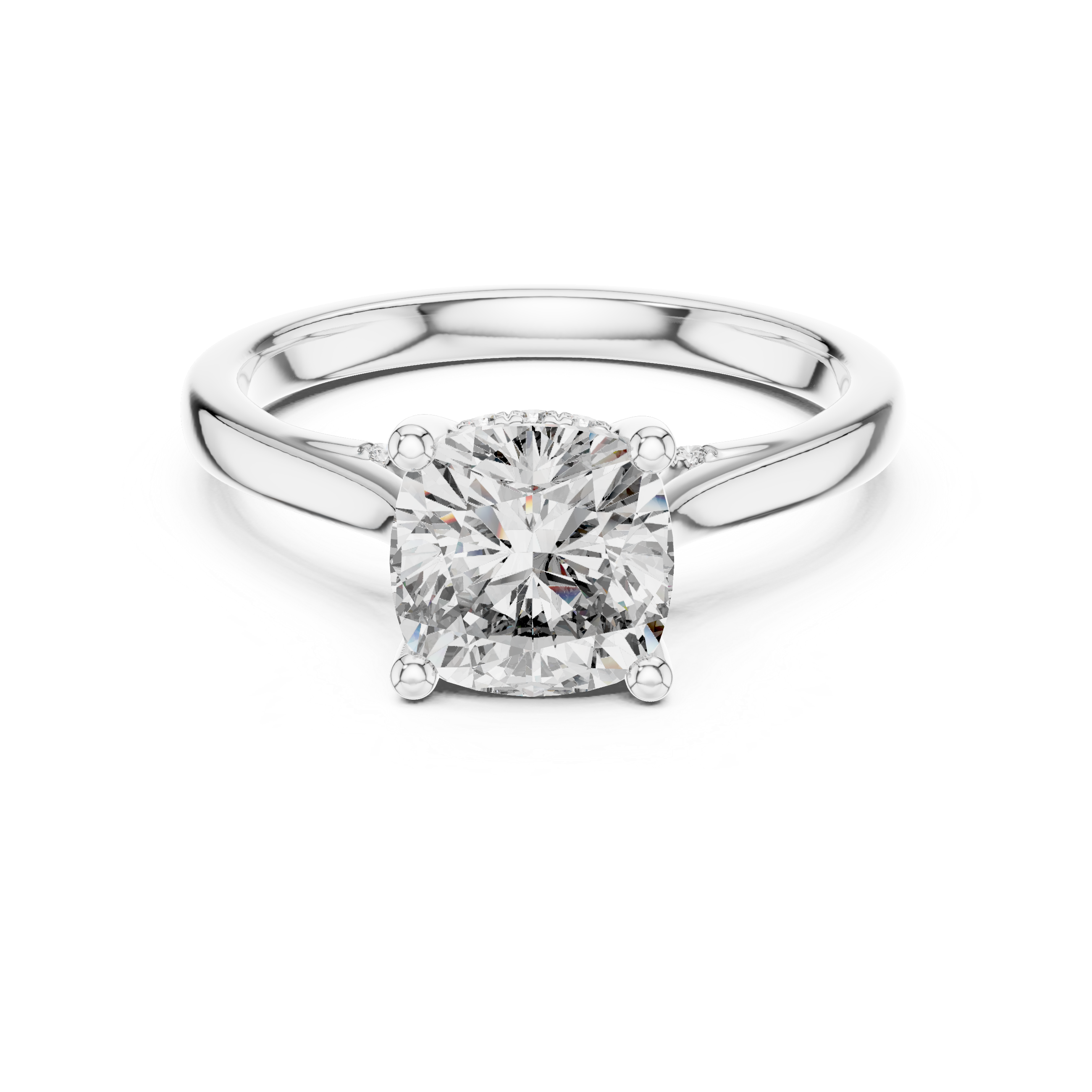 Veloura Cushion Cut Solitaire Diamond Engagement Ring