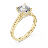 Veloura Cushion Cut Solitaire Diamond Engagement Ring