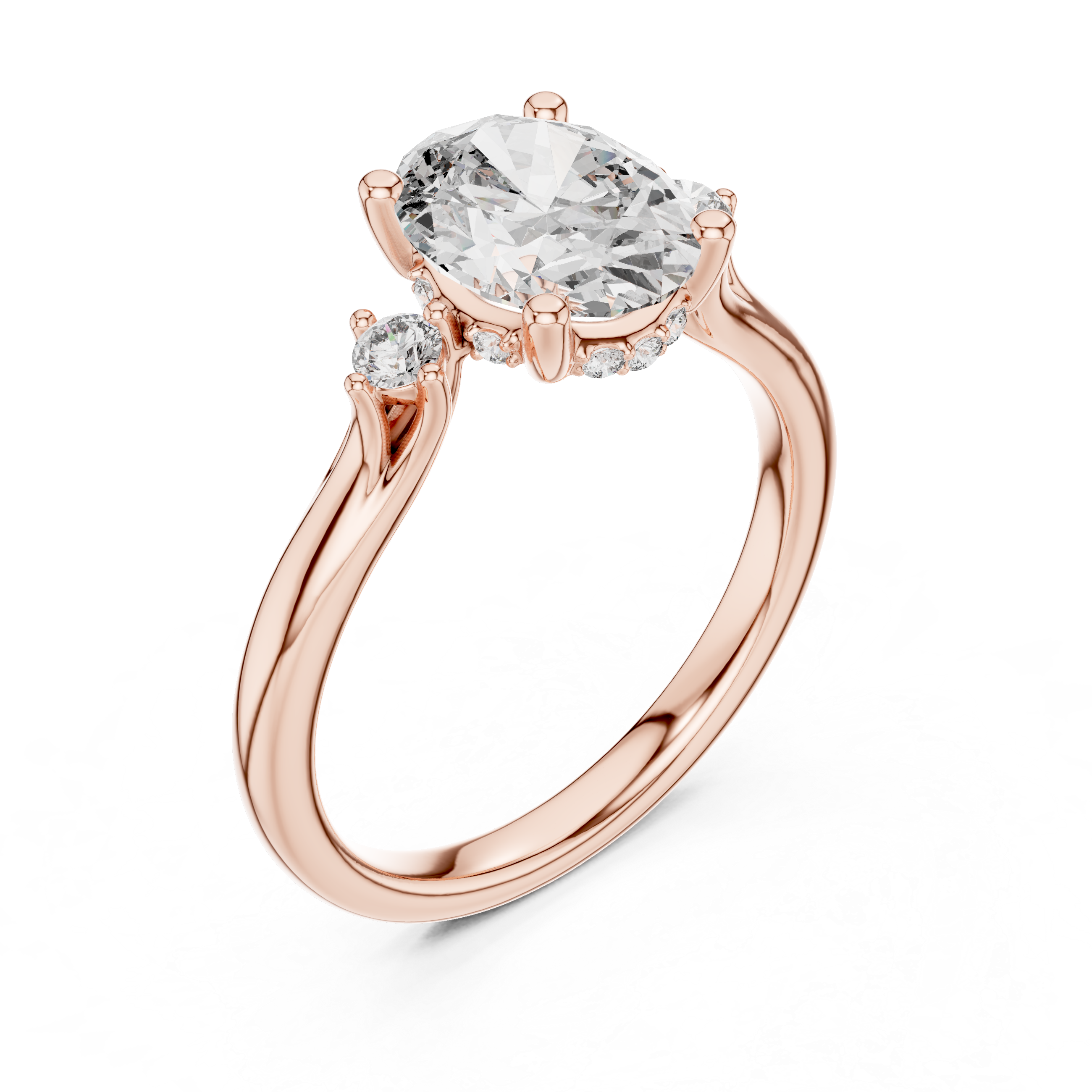 Empire Glow Oval Cut Diamond Engagement Ring