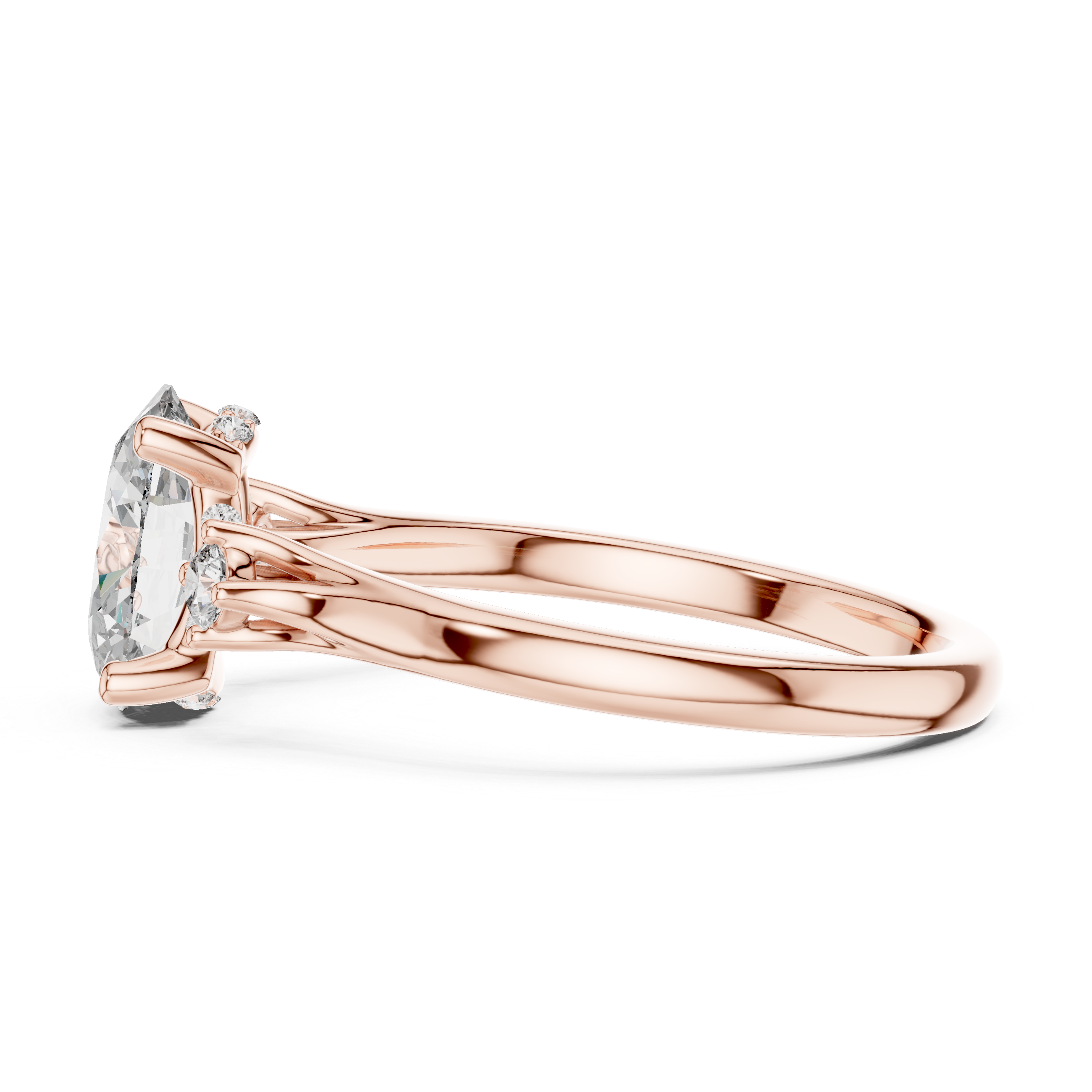 Empire Glow Oval Cut Diamond Engagement Ring