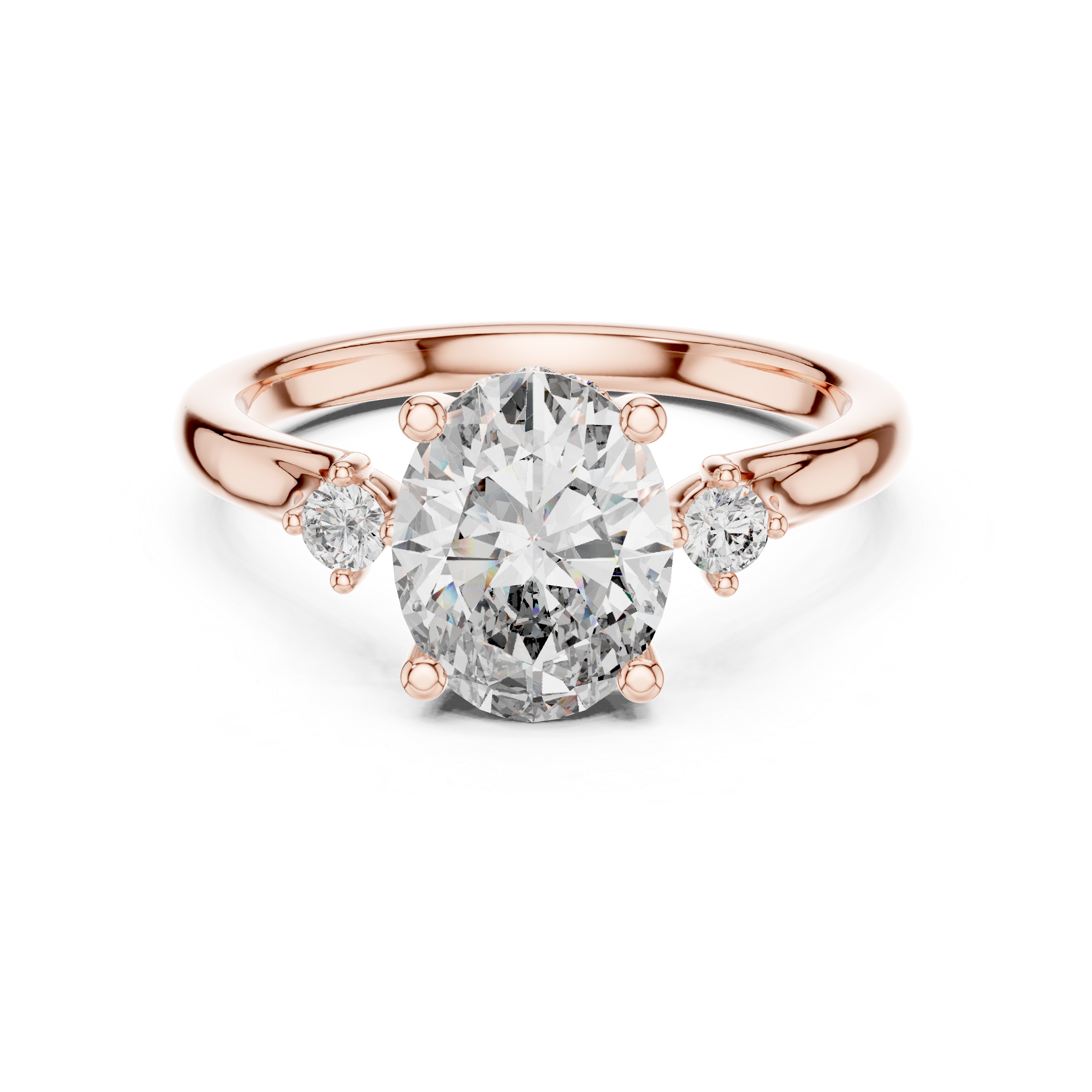 Empire Glow Oval Cut Diamond Engagement Ring