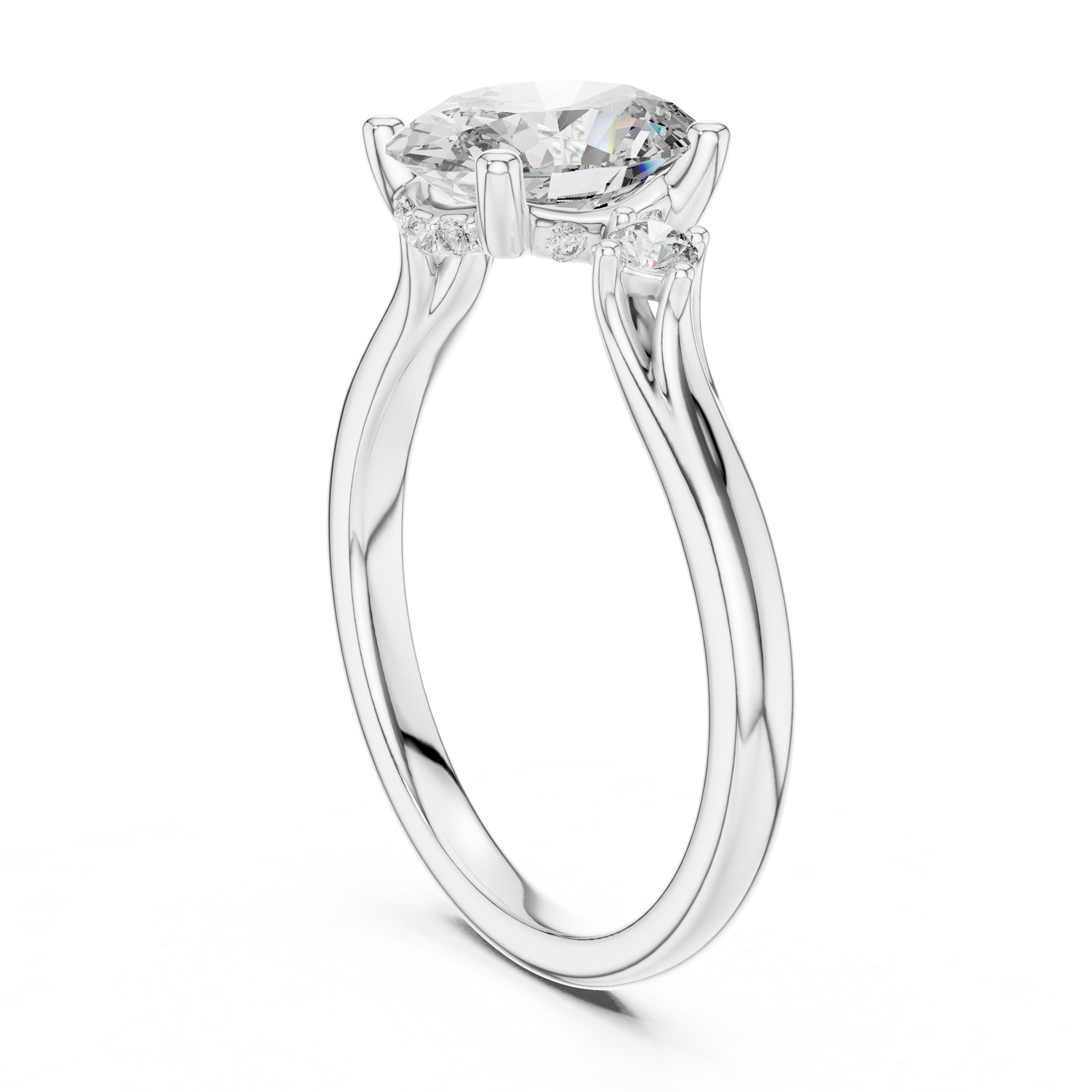 Empire Glow Oval Cut Diamond Engagement Ring