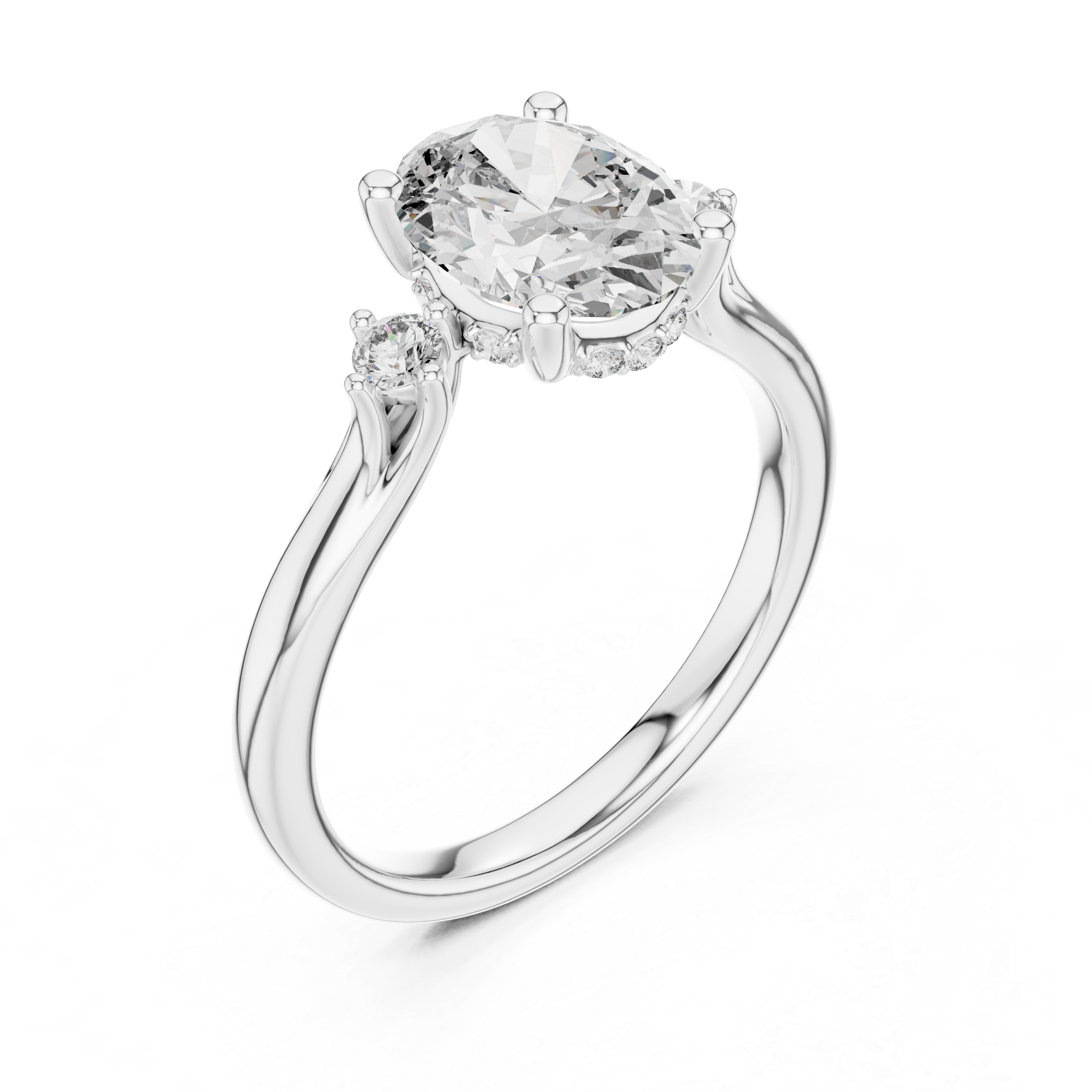Empire Glow Oval Cut Diamond Engagement Ring