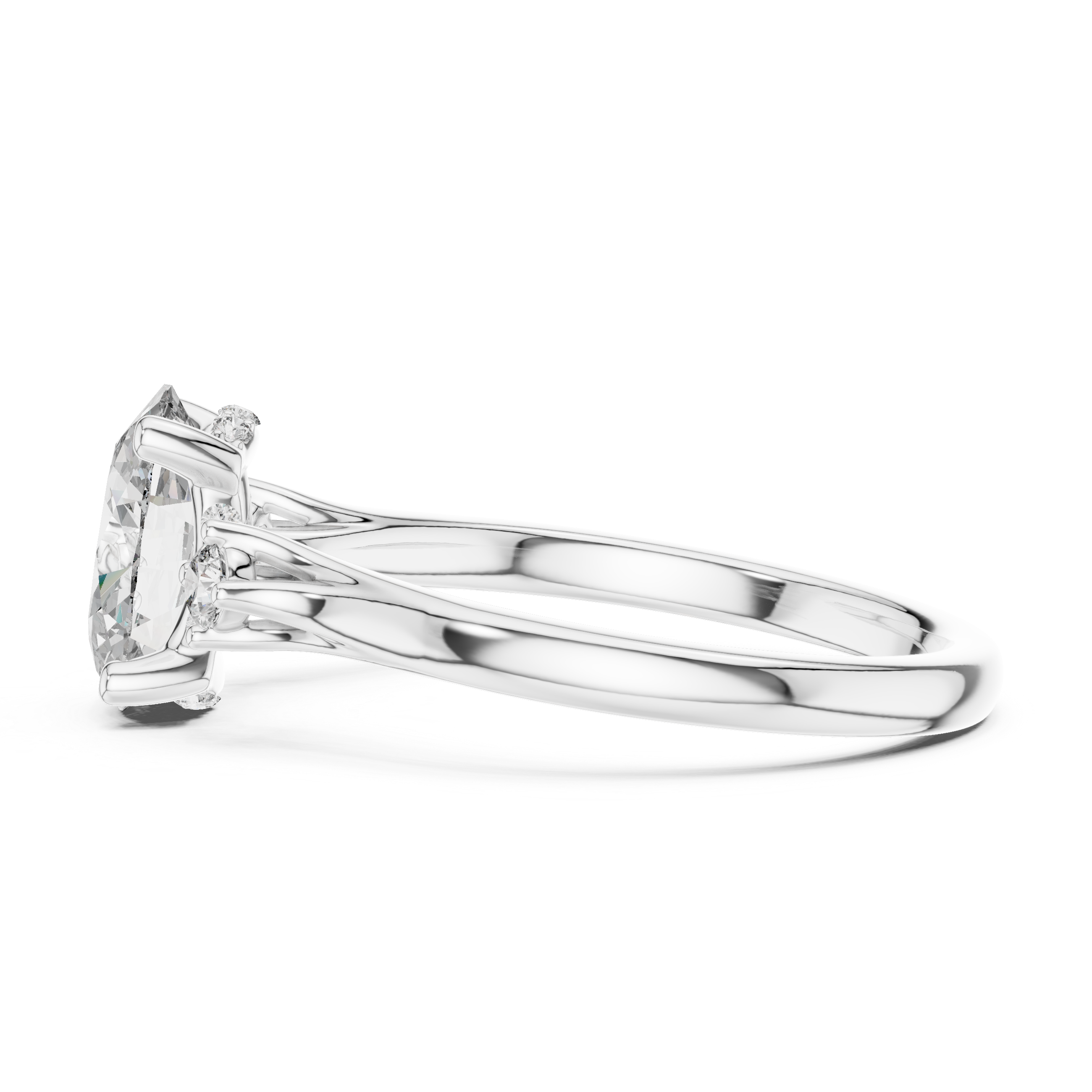 Empire Glow Oval Cut Diamond Engagement Ring