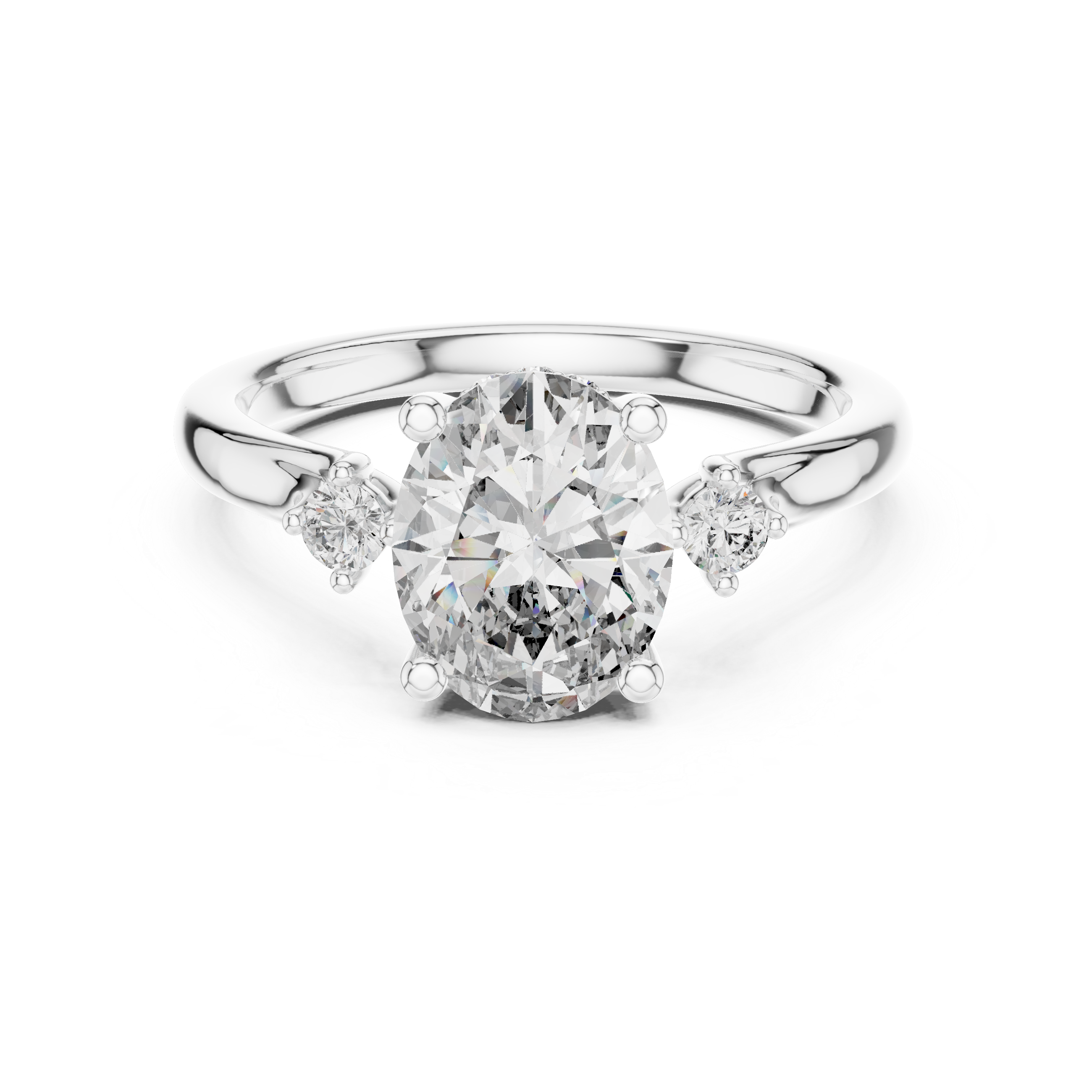 Empire Glow Oval Cut Diamond Engagement Ring