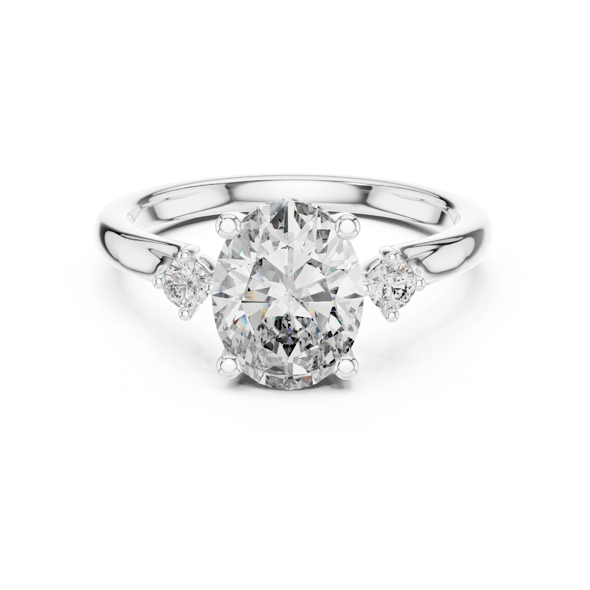Empire Glow Oval Cut Diamond Engagement Ring