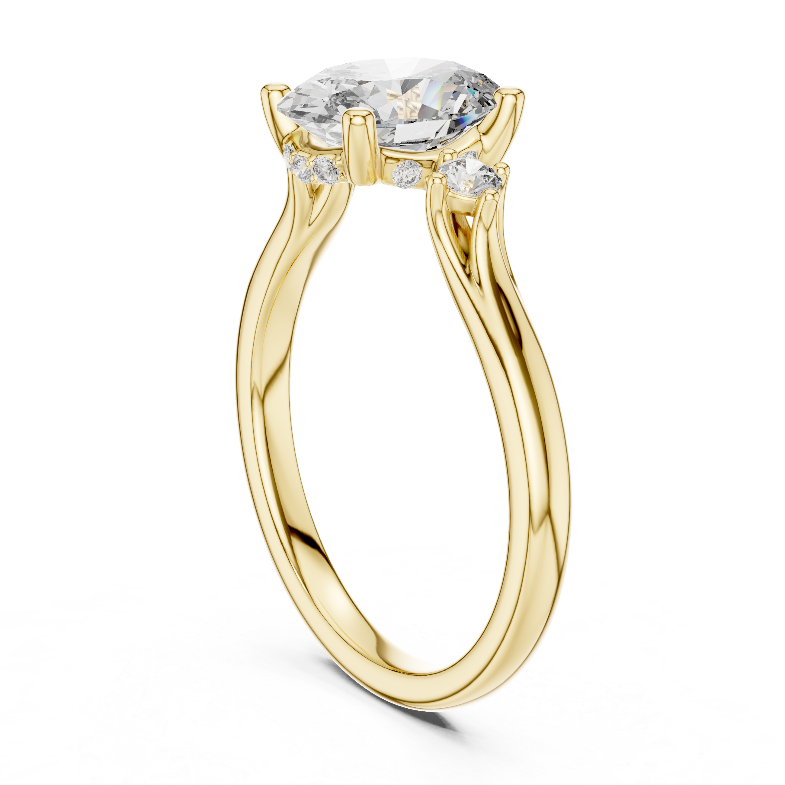 Empire Glow Oval Cut Diamond Engagement Ring