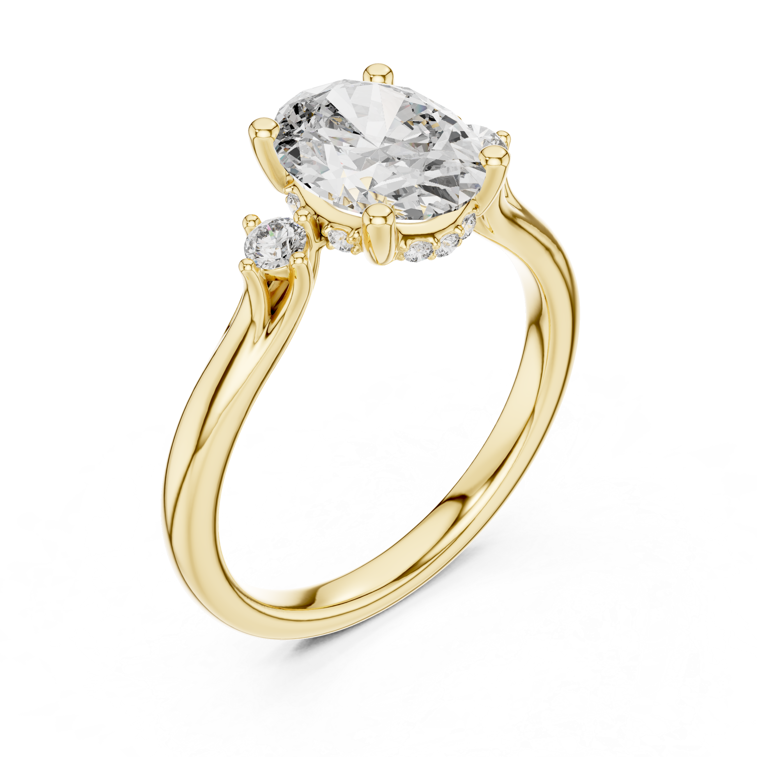 Empire Glow Oval Cut Diamond Engagement Ring