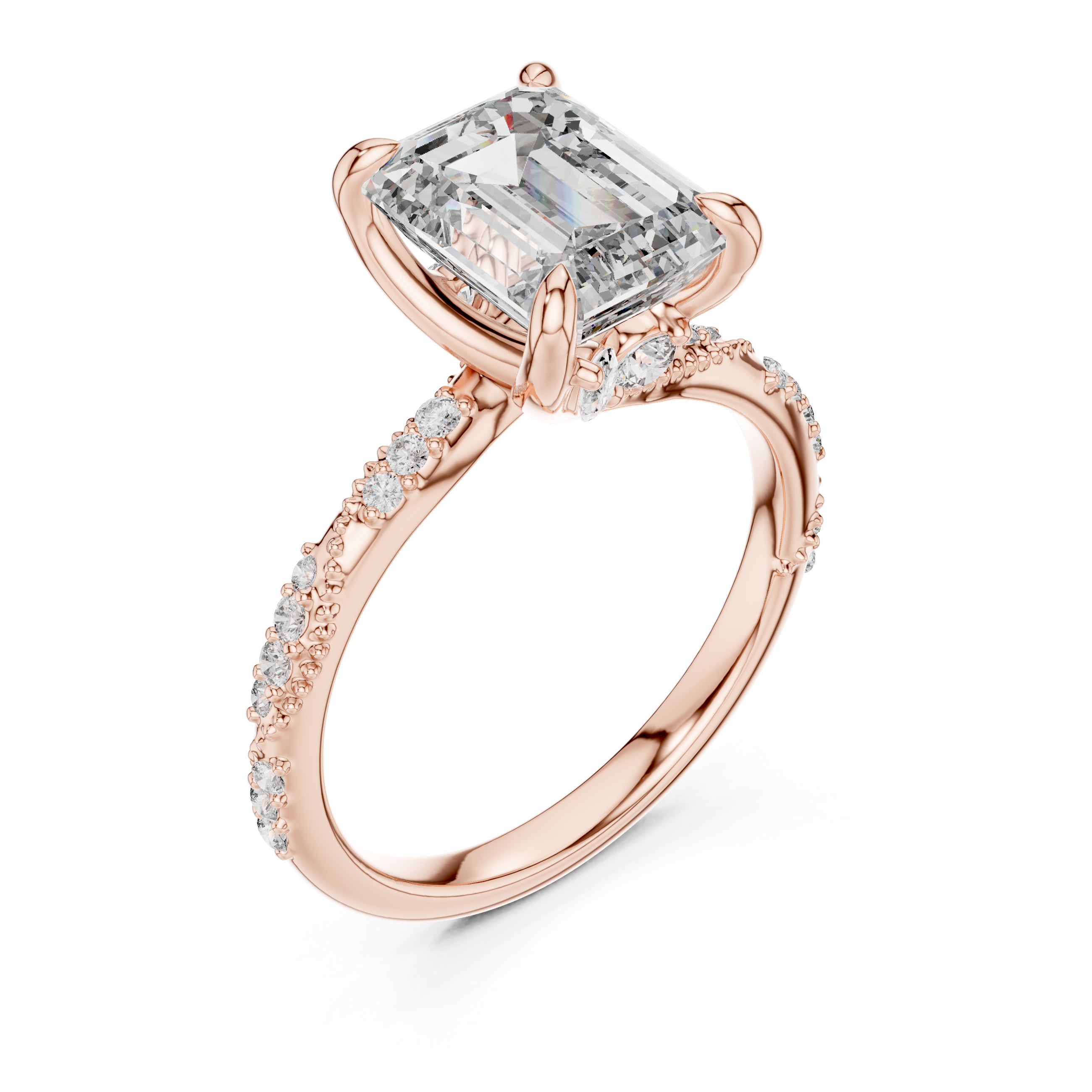 Imperia Twist Emerald Diamond Ring