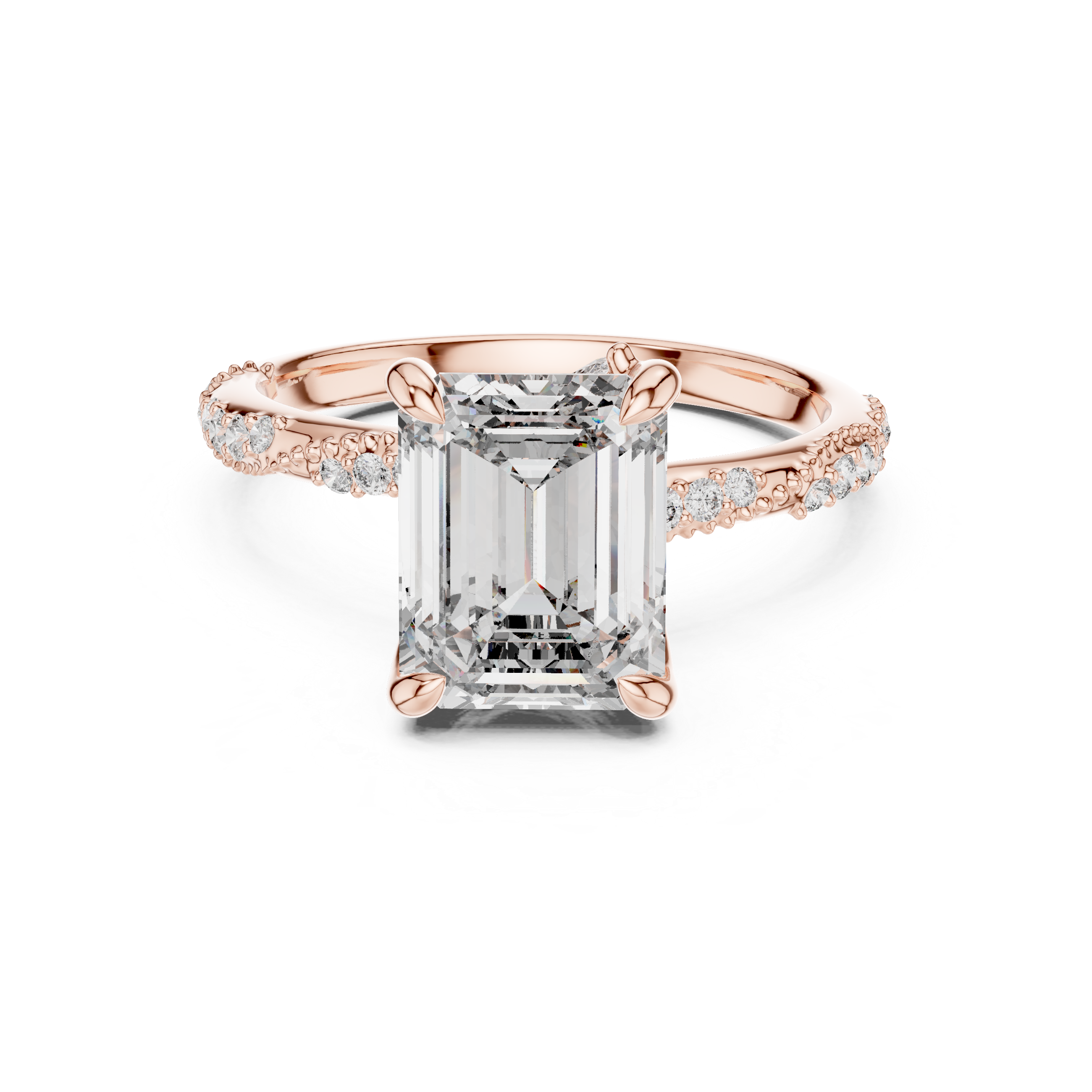 Imperia Twist Emerald Diamond Ring