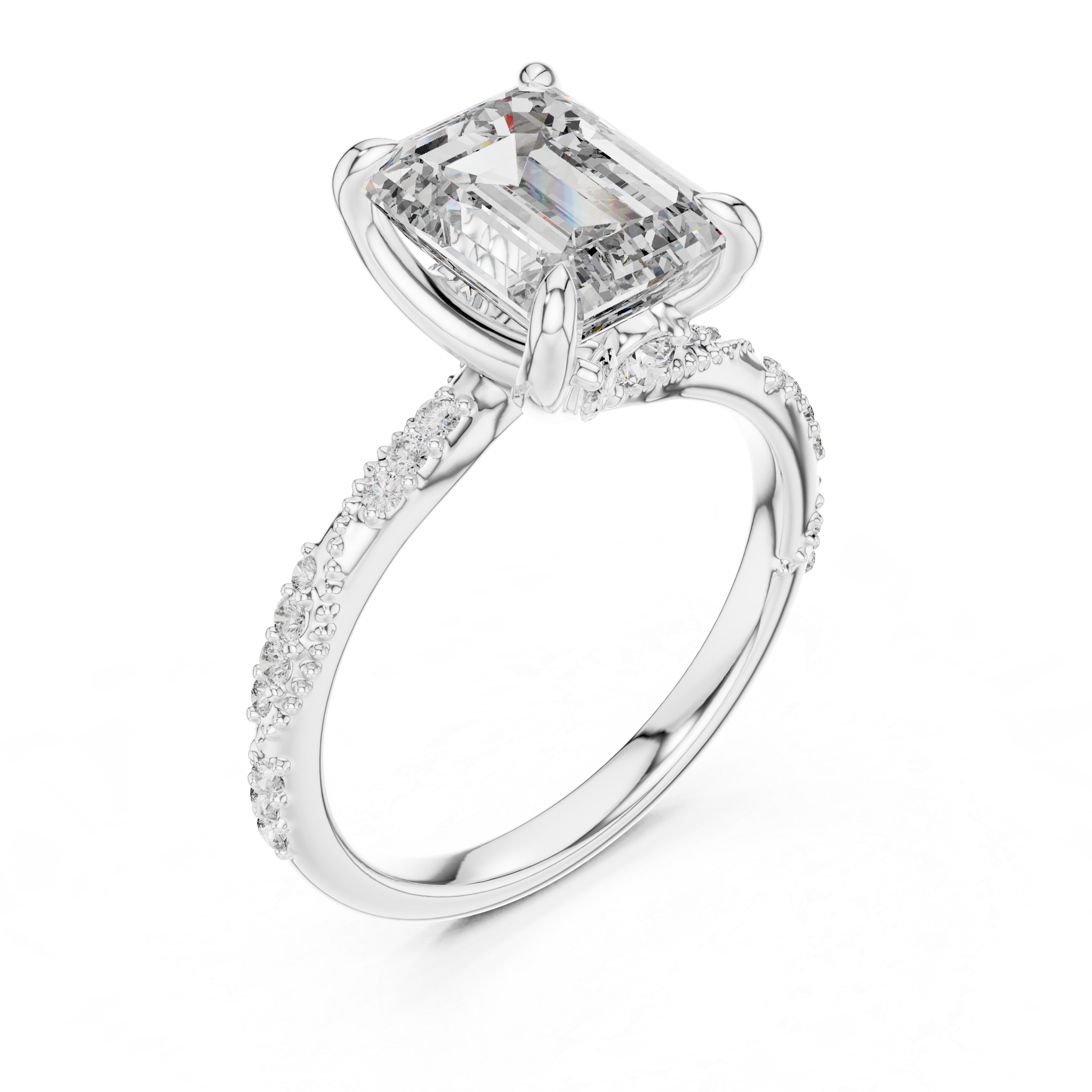 Imperia Twist Emerald Diamond Ring