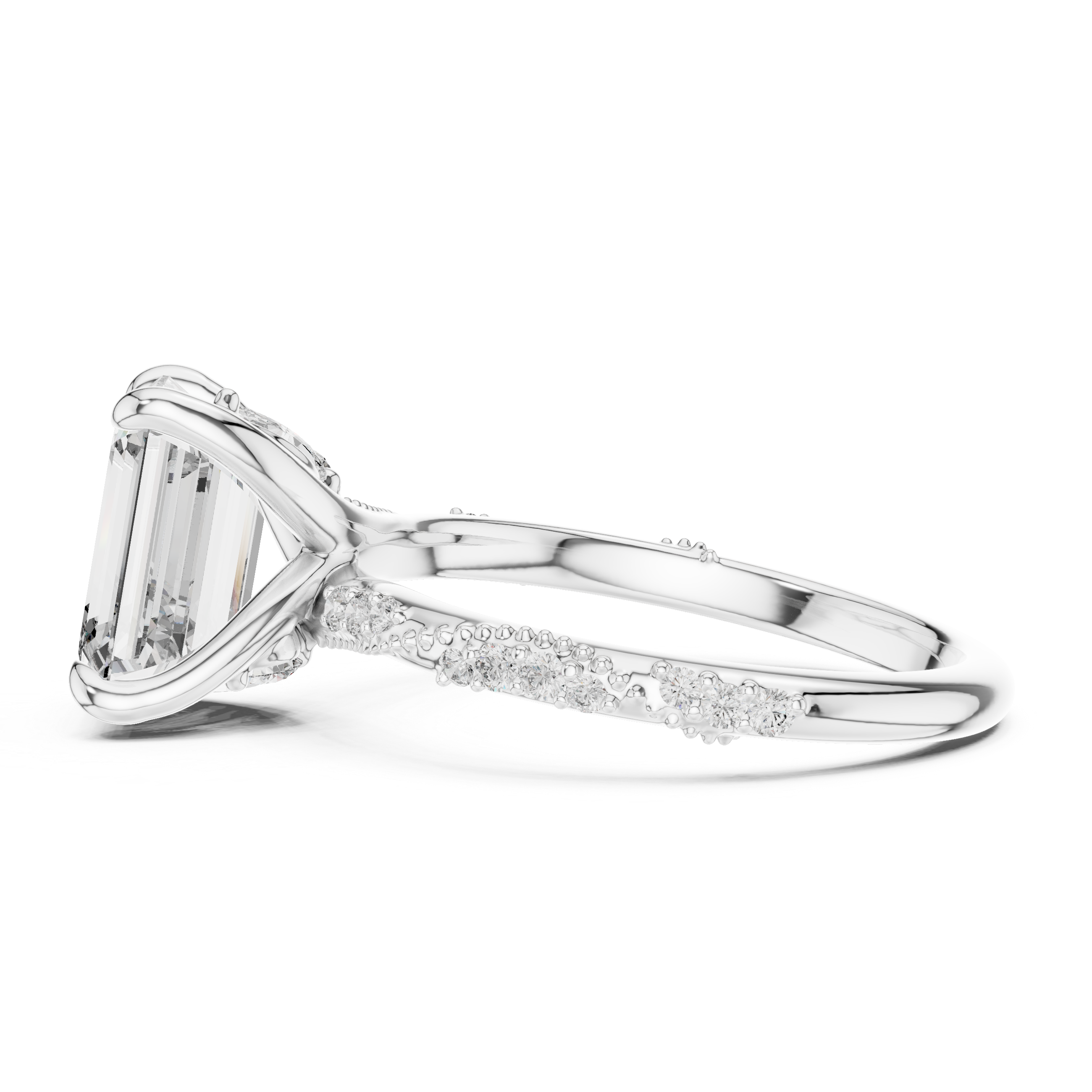 Imperia Twist Emerald Diamond Ring