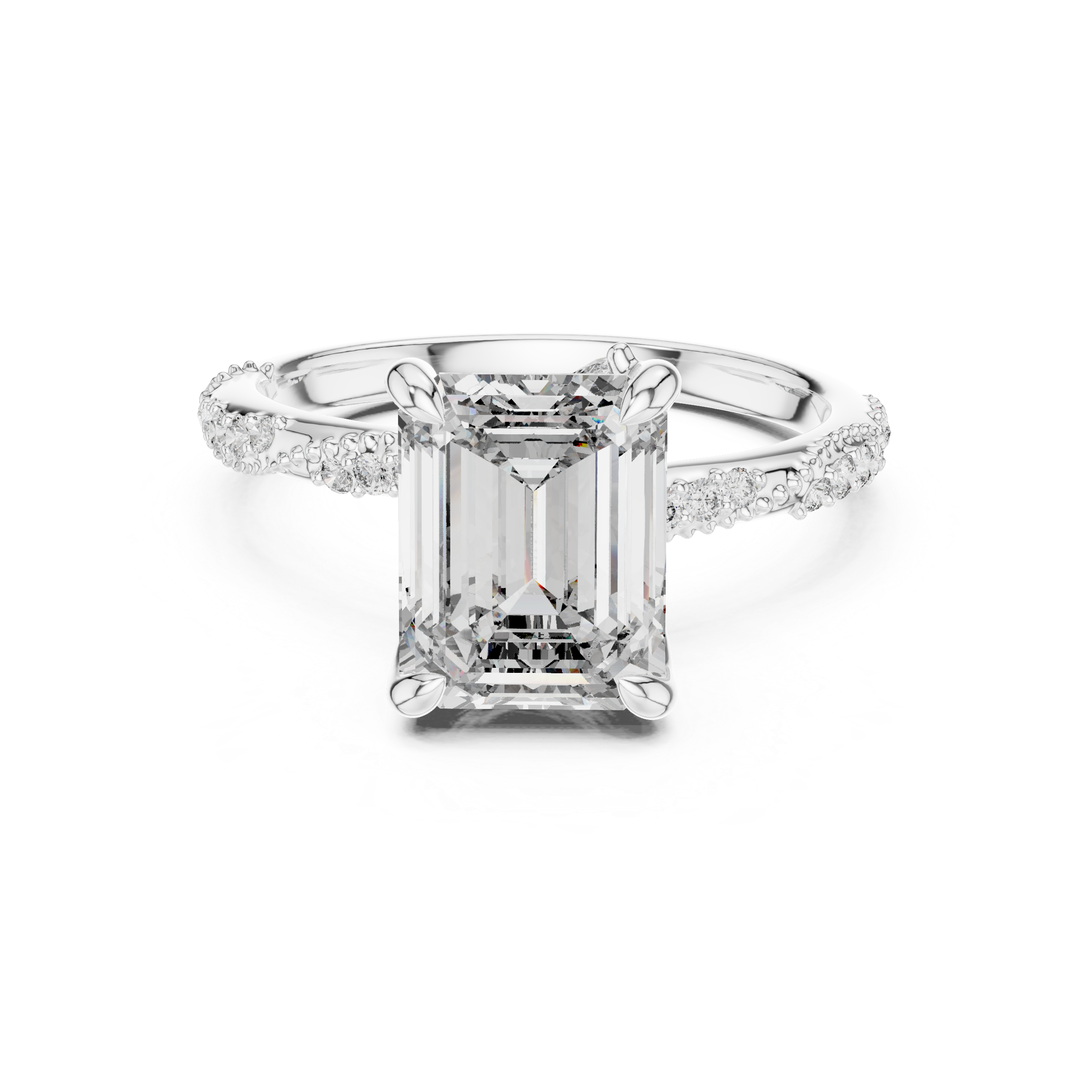 Imperia Twist Emerald Diamond Ring