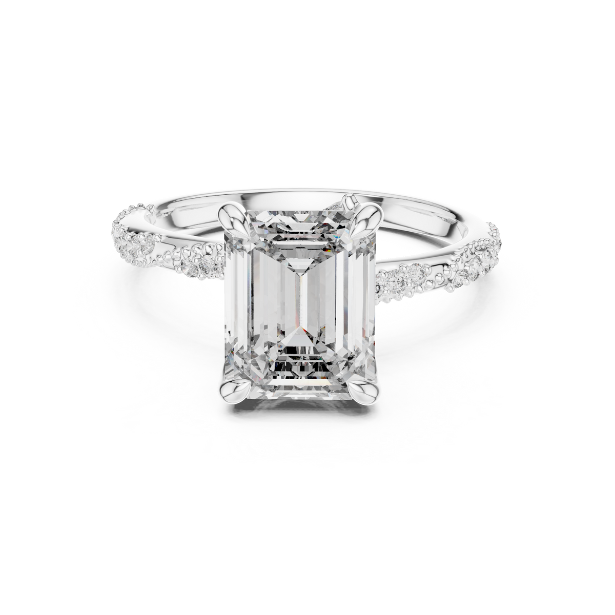 Imperia Twist Emerald Diamond Ring