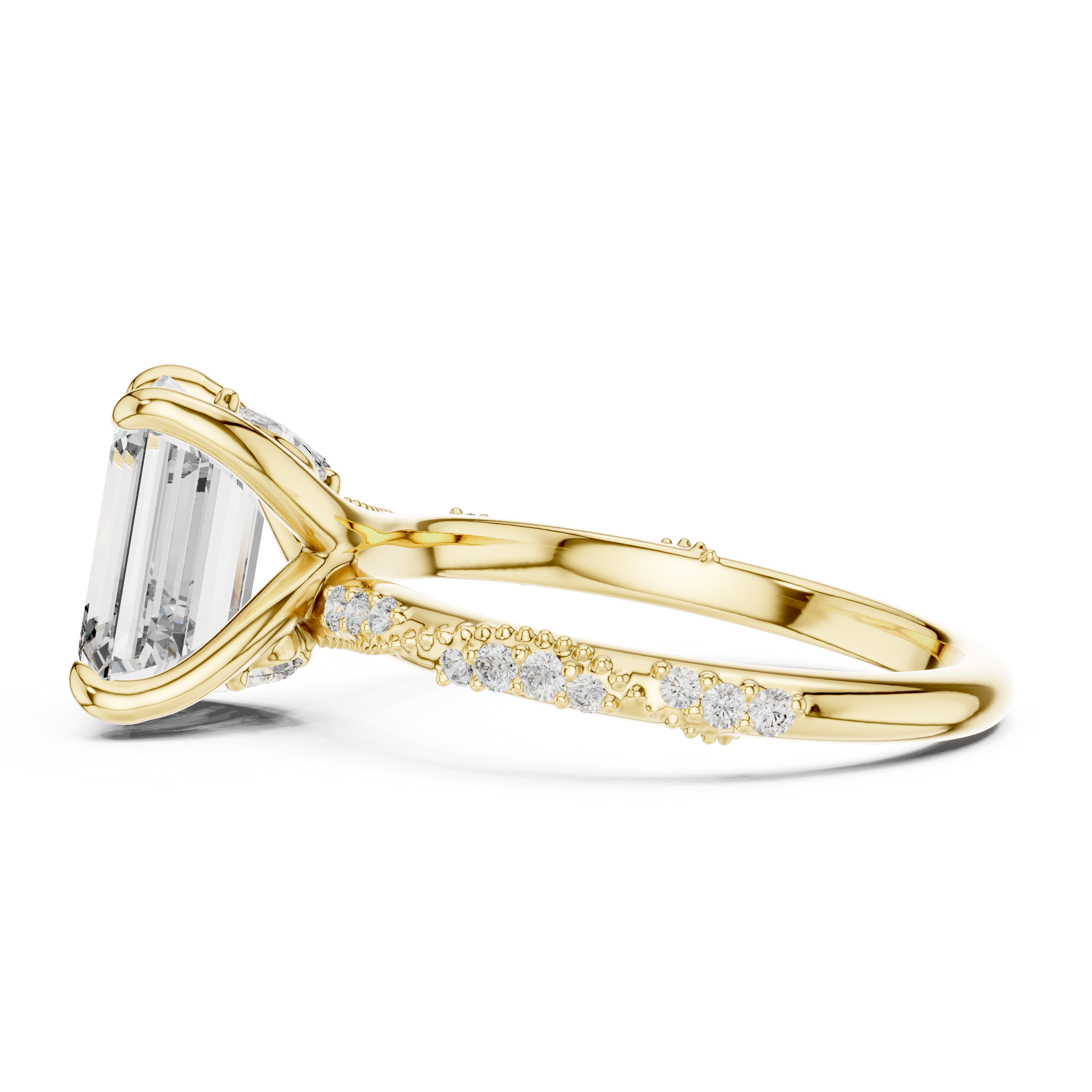 Imperia Twist Emerald Diamond Ring