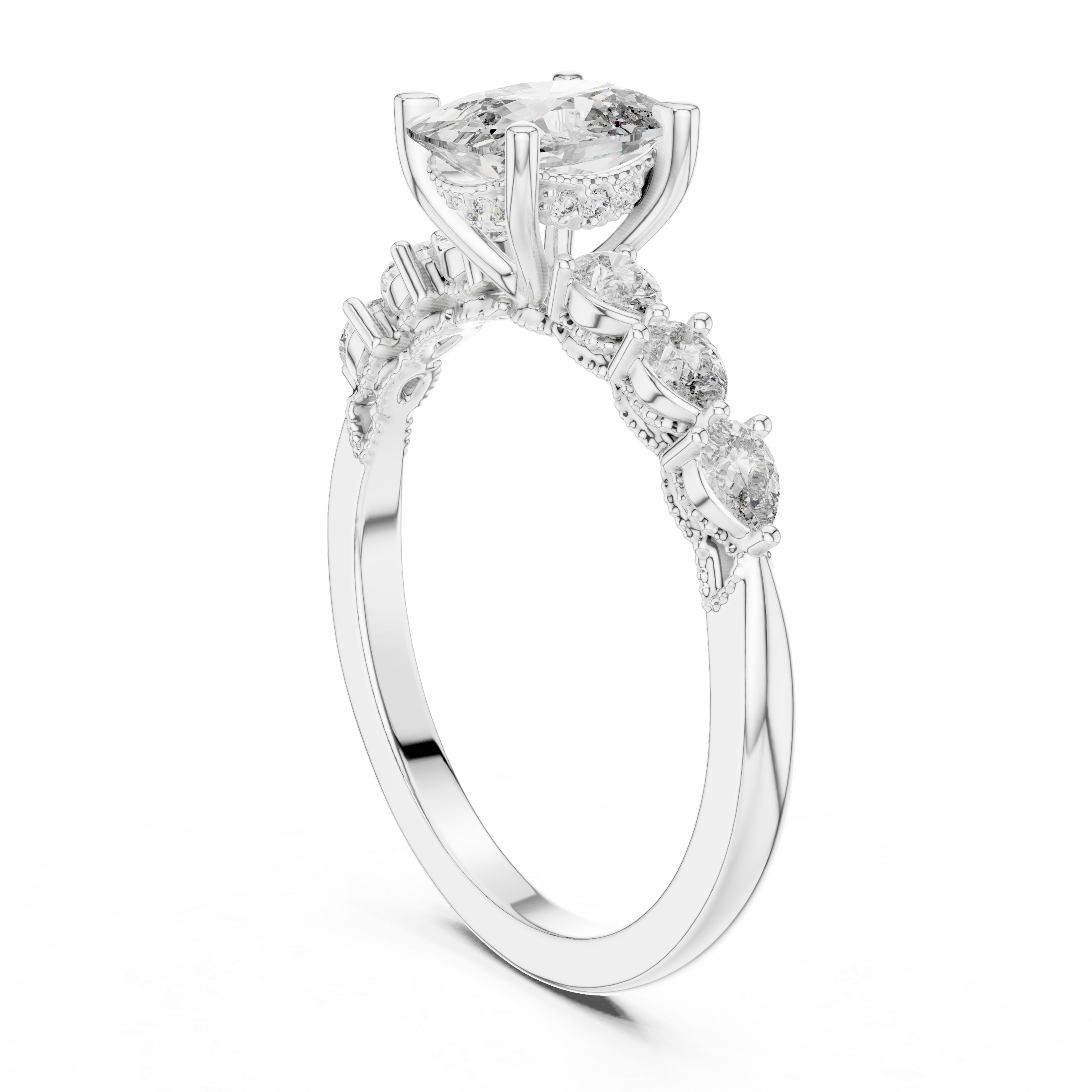 Veloura Elongated Cushion Diamond Ring