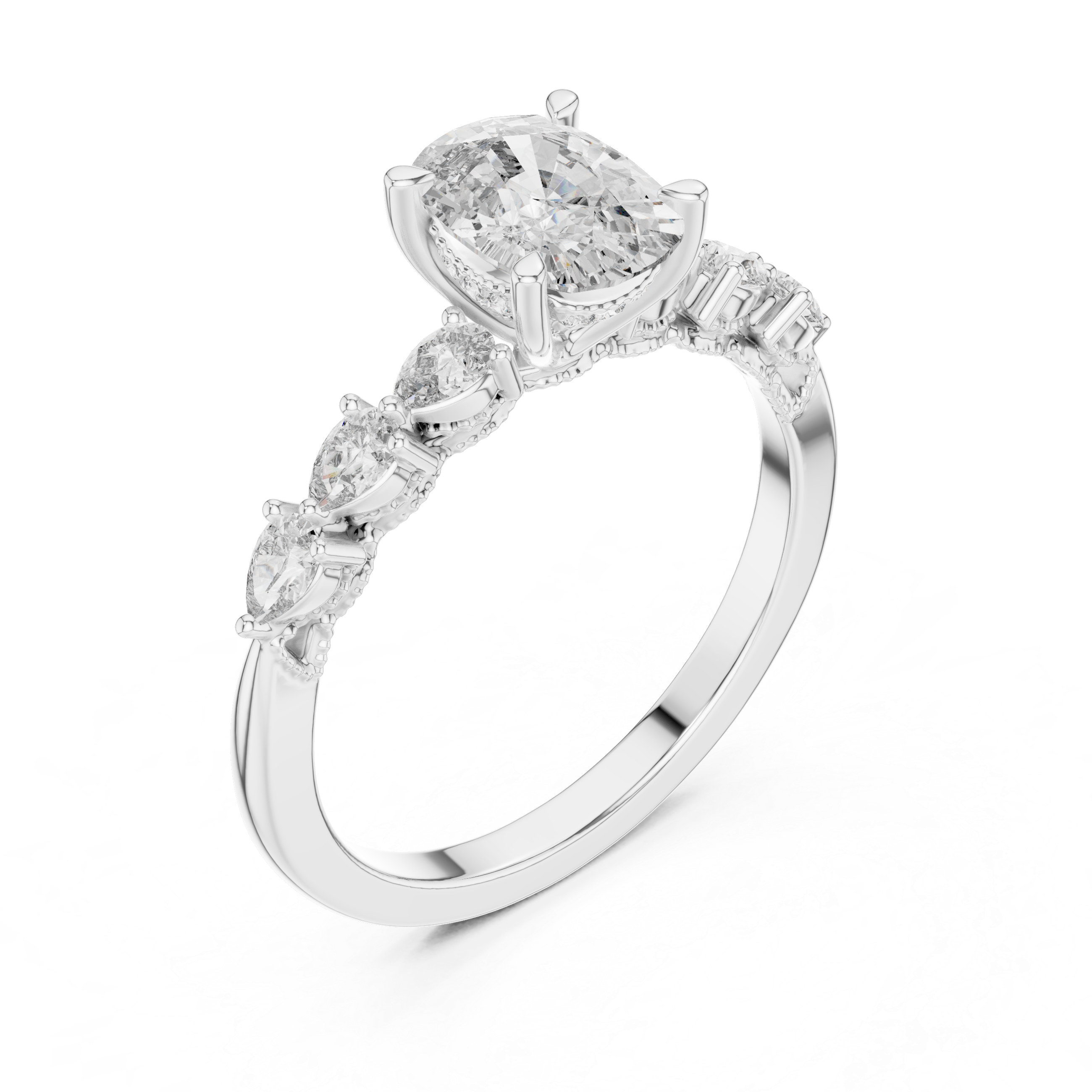 Veloura Elongated Cushion Diamond Ring