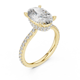 Lunévia Oval Hidden Halo Diamond Engagement Ring