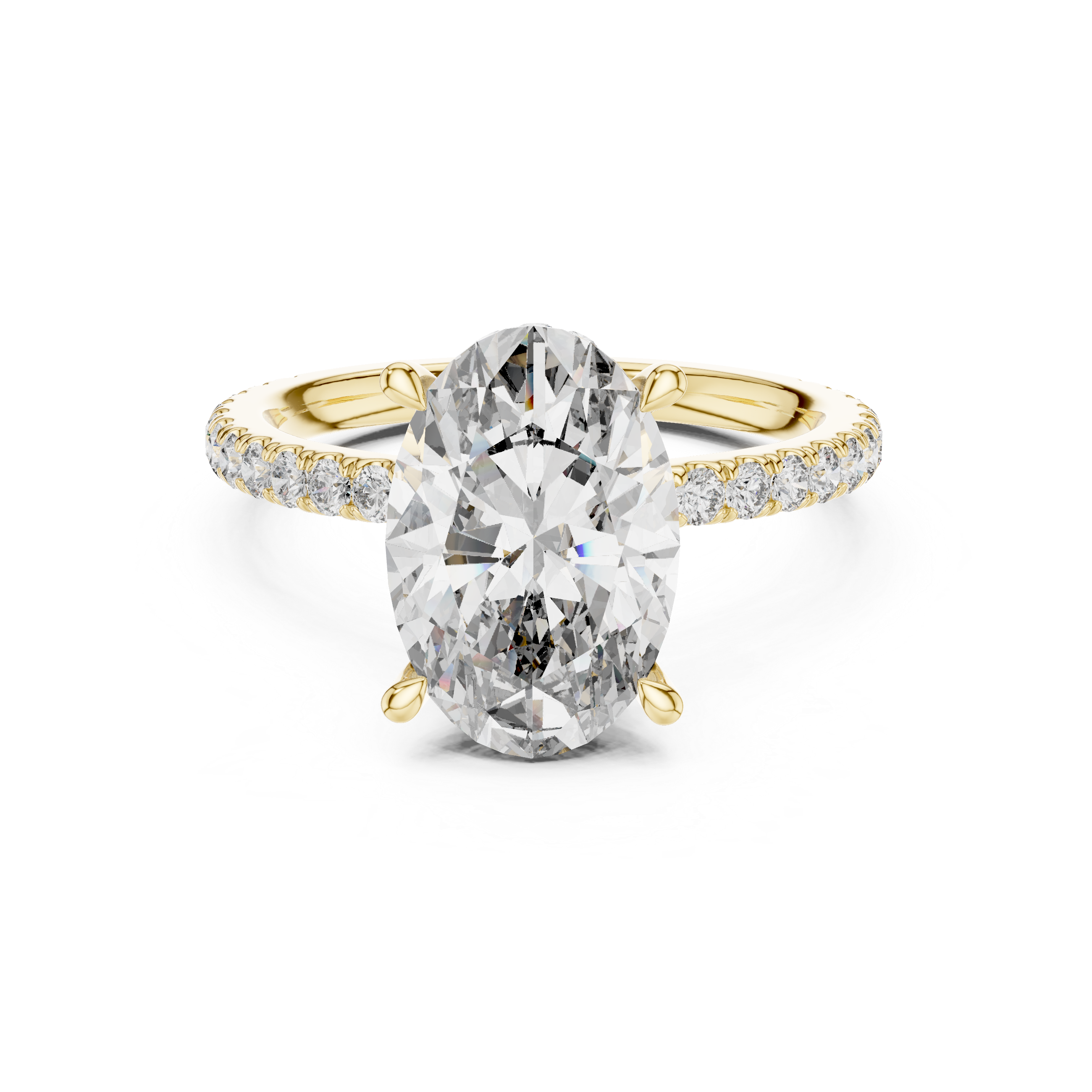 Lunévia Oval Hidden Halo Diamond Engagement Ring