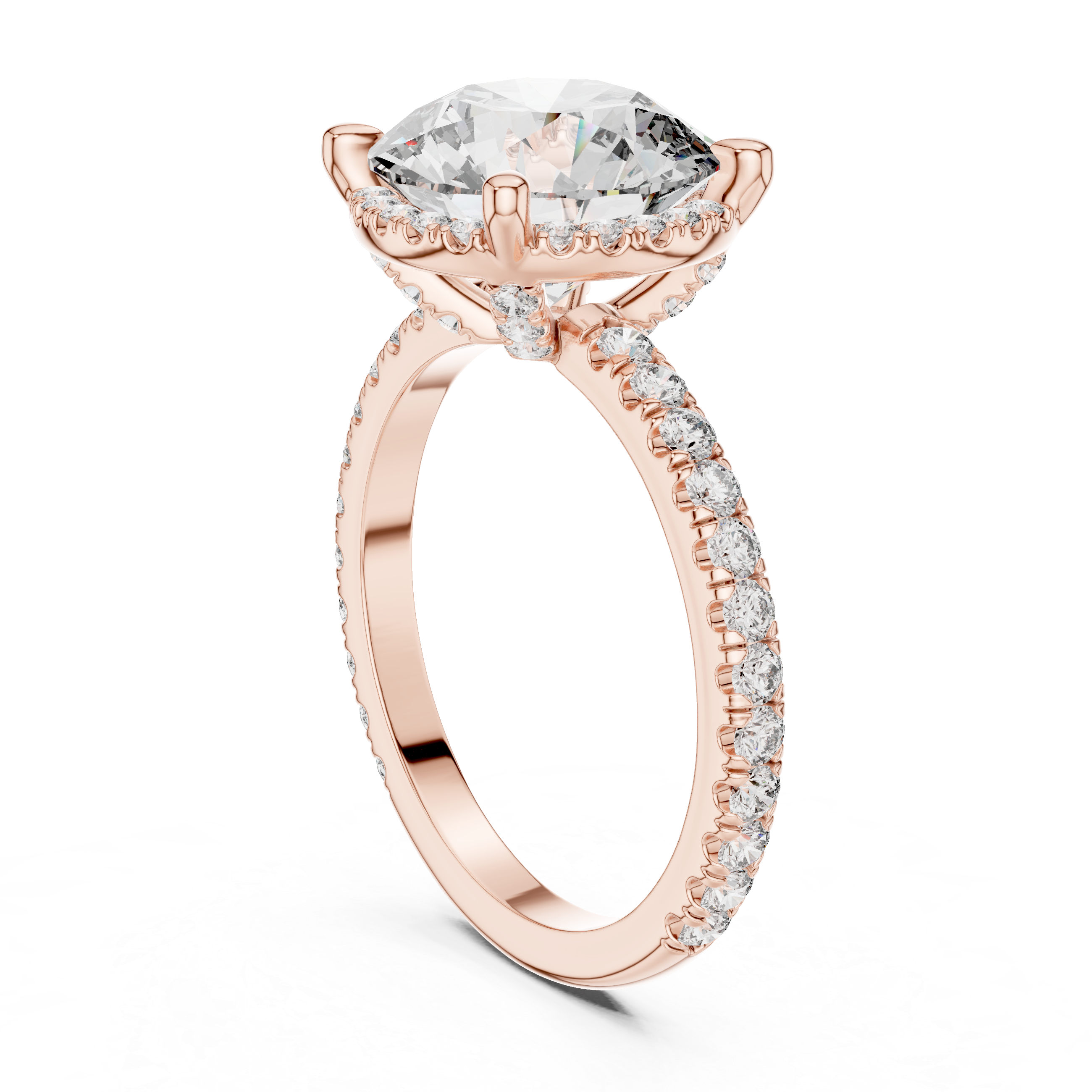 Seravelle Oval Hidden Halo Diamond Engagement Ring