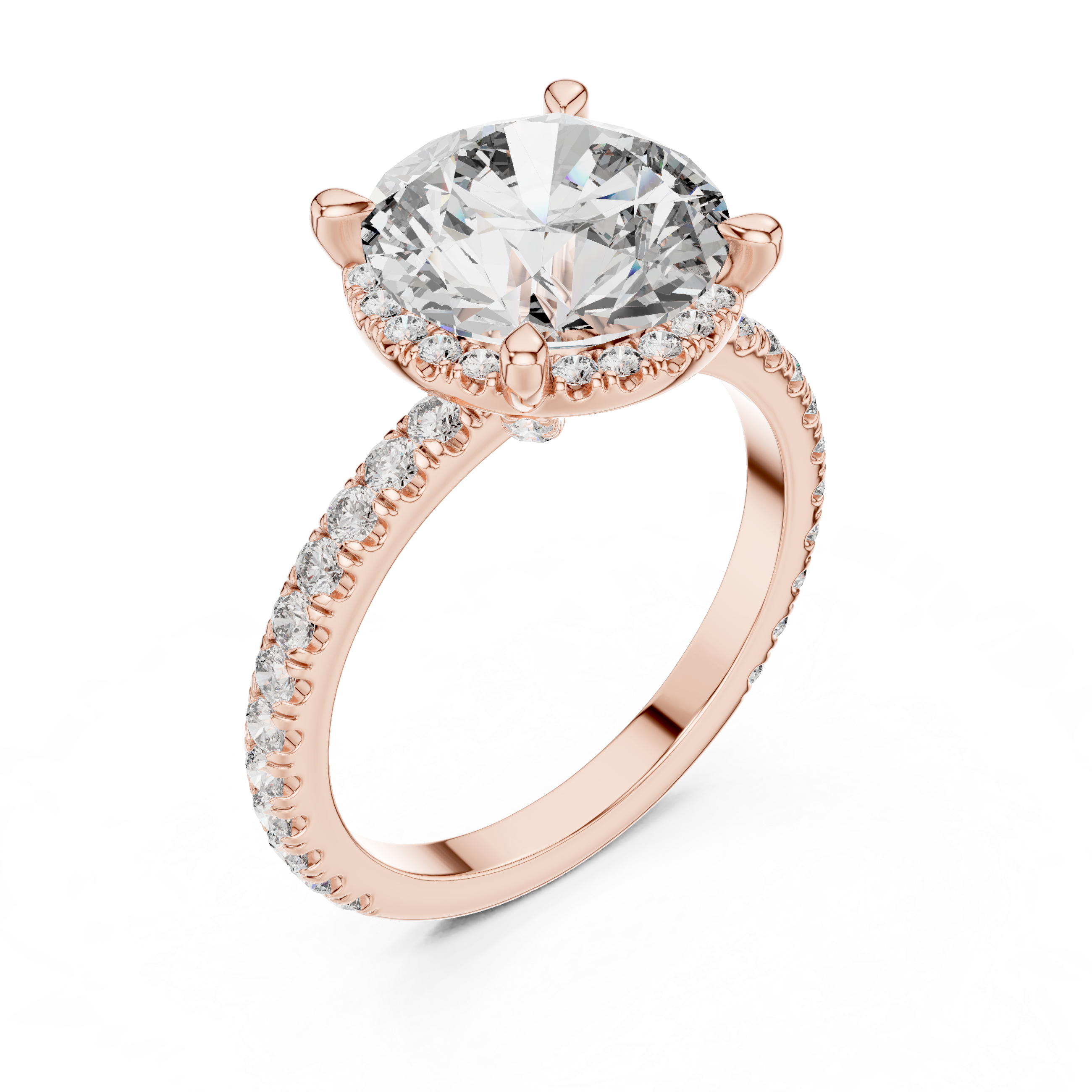 Seravelle Oval Hidden Halo Diamond Engagement Ring