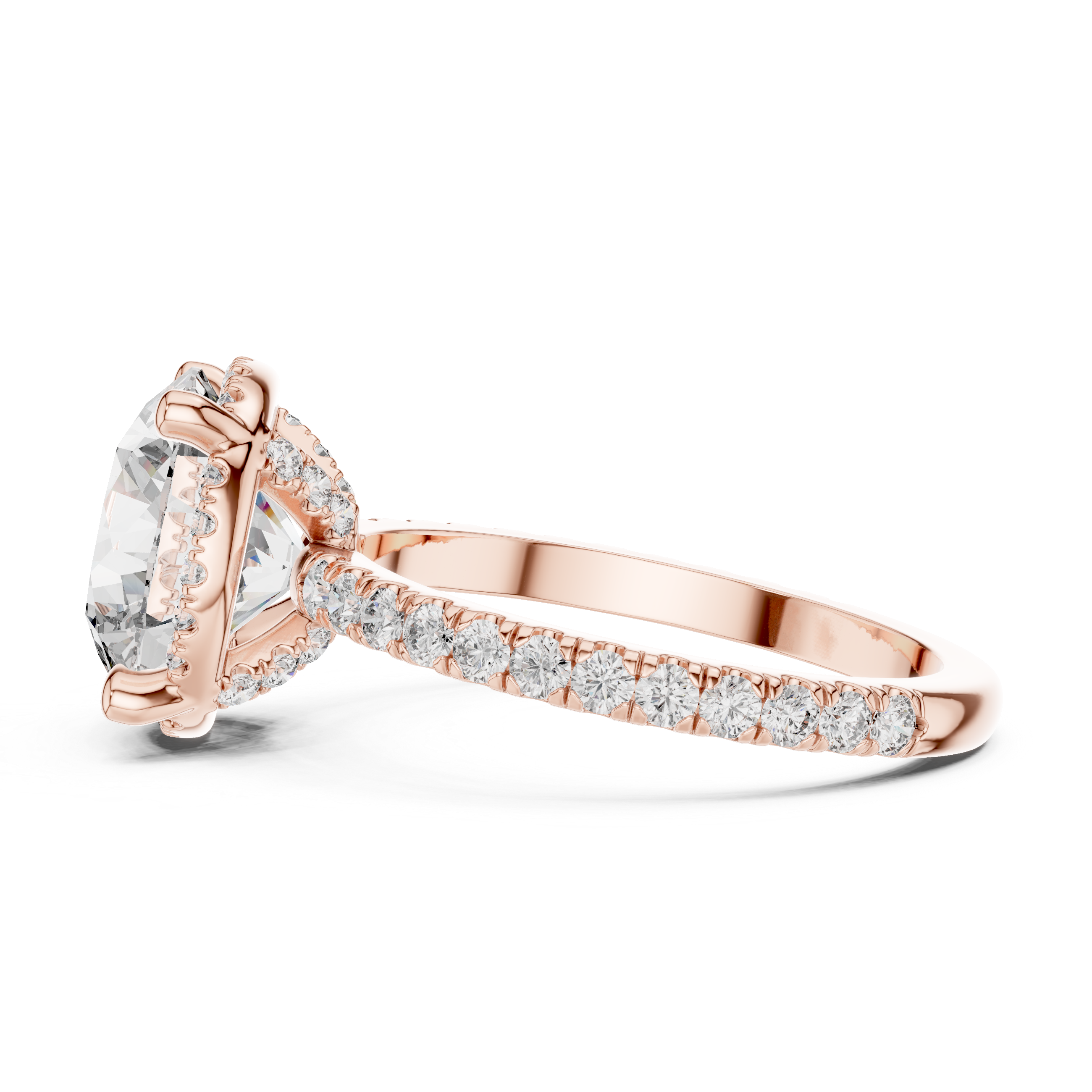 Seravelle Oval Hidden Halo Diamond Engagement Ring
