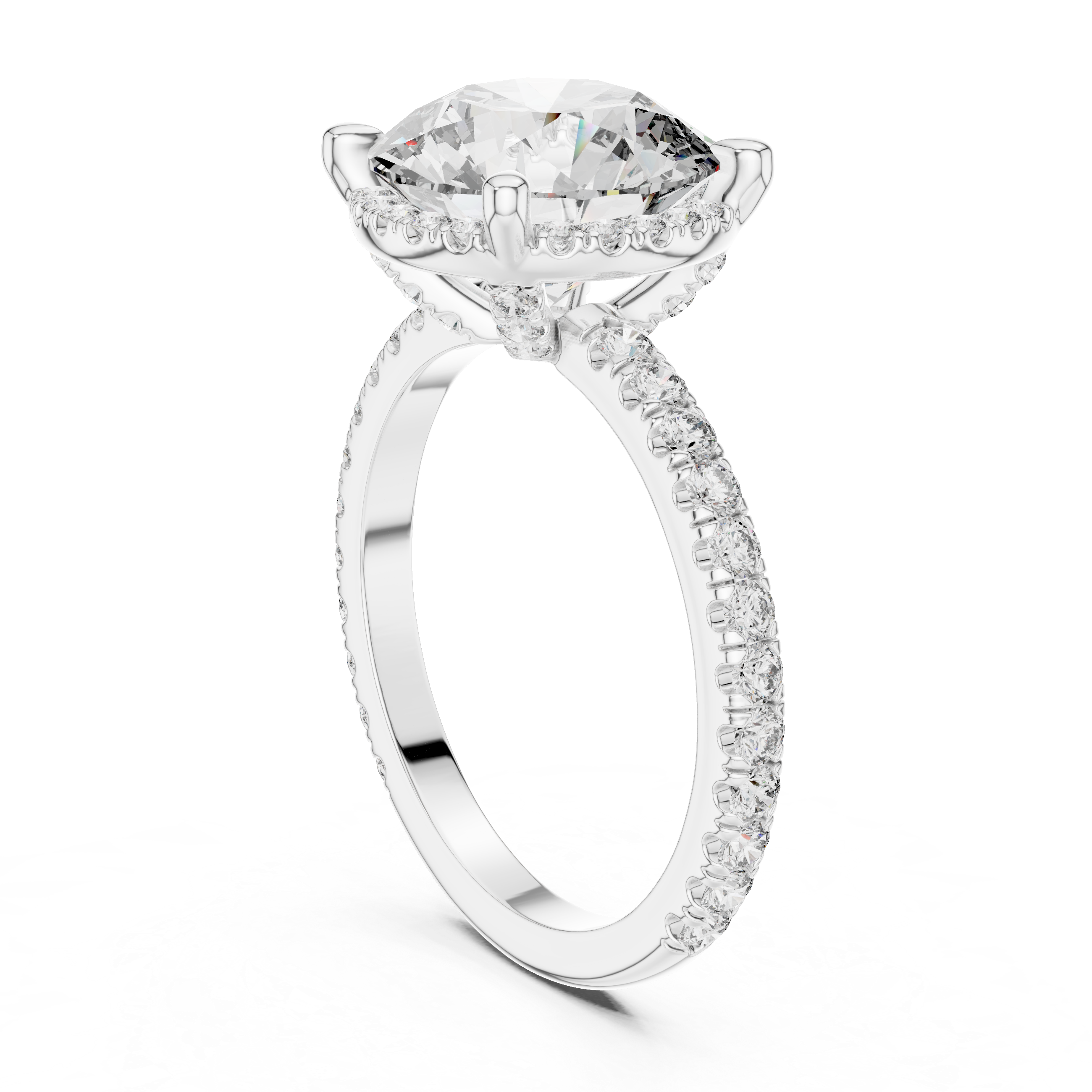 Seravelle Oval Hidden Halo Diamond Engagement Ring