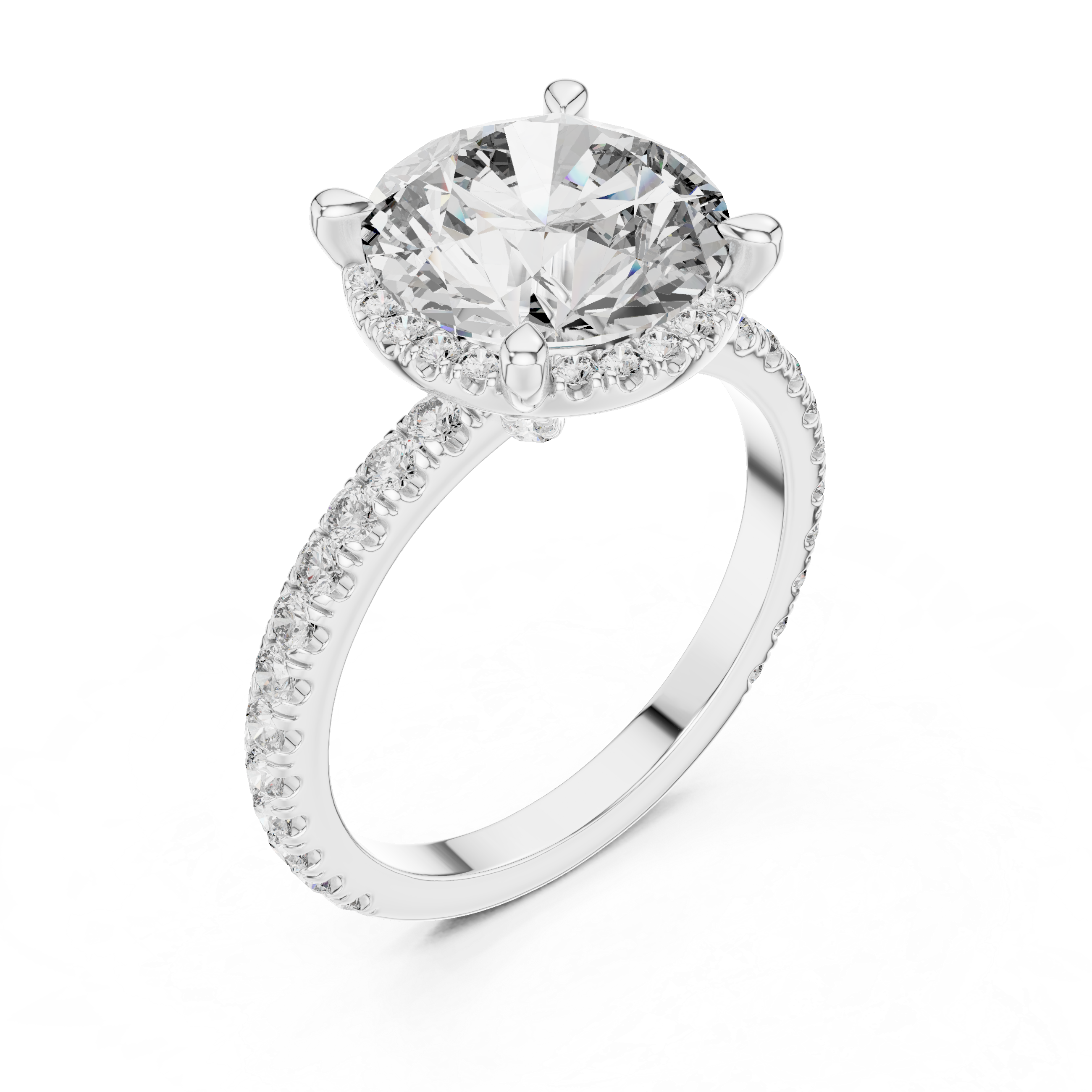 Seravelle Oval Hidden Halo Diamond Engagement Ring