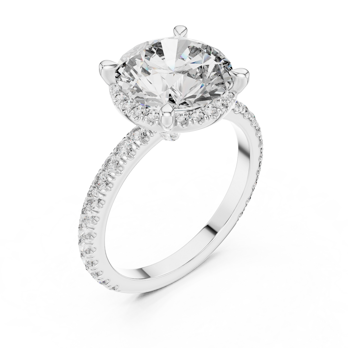 Seravelle Oval Hidden Halo Diamond Engagement Ring