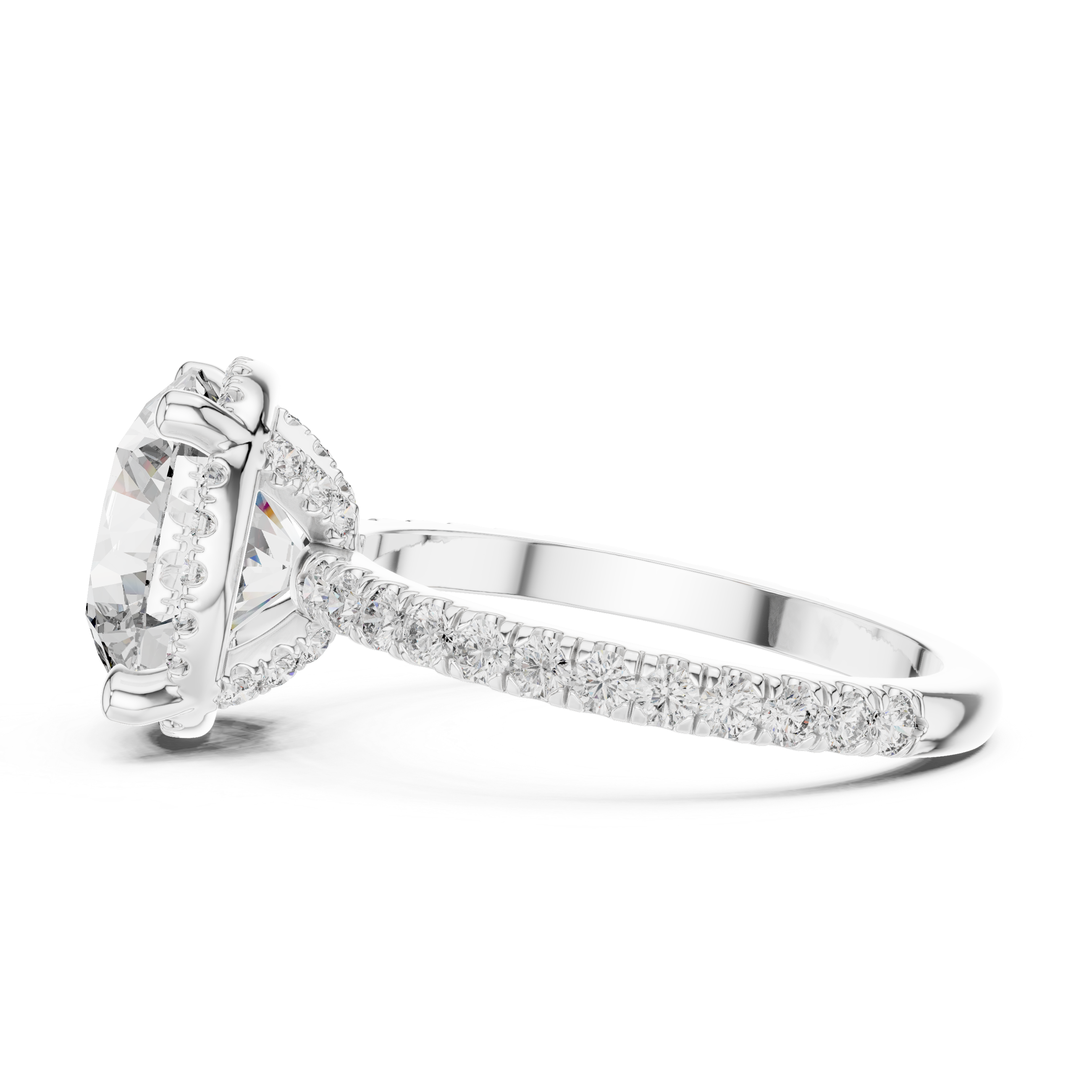 Seravelle Oval Hidden Halo Diamond Engagement Ring