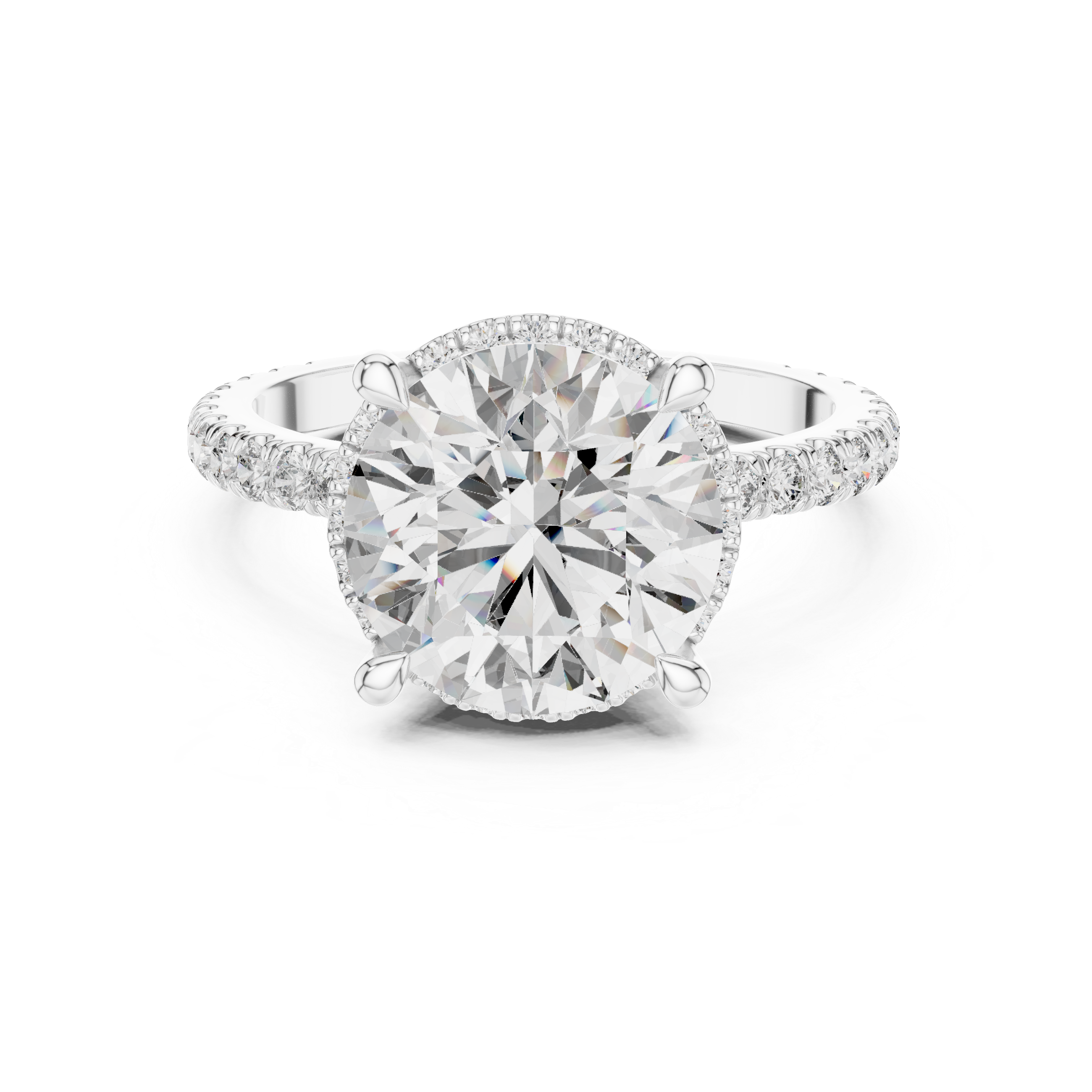 Seravelle Oval Hidden Halo Diamond Engagement Ring