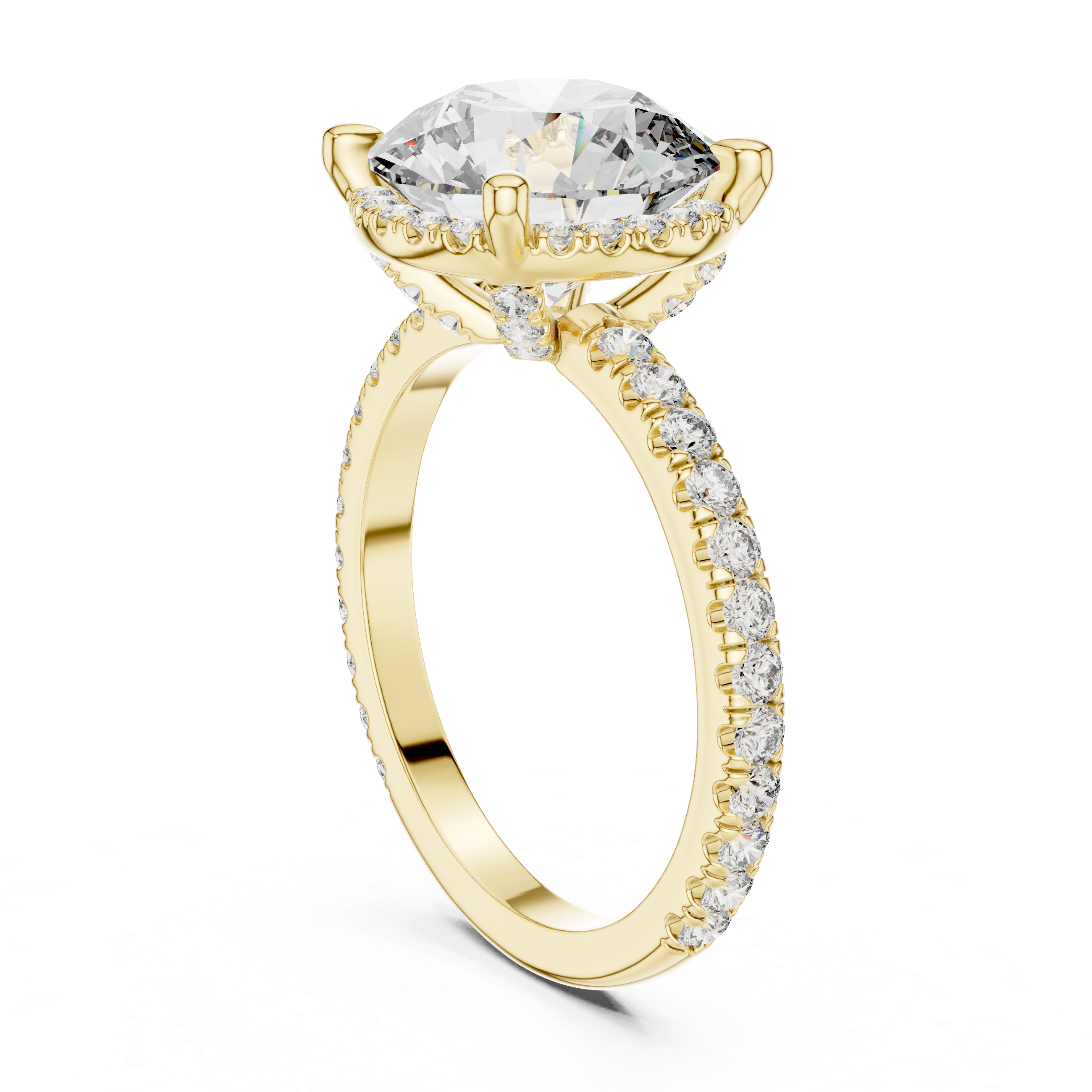 Seravelle Oval Hidden Halo Diamond Engagement Ring