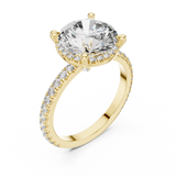 Seravelle Oval Hidden Halo Diamond Engagement Ring