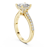 Orlunara Princess Cut Hidden Halo Diamond Engagement Ring