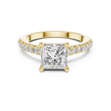 Orlunara Princess Cut Hidden Halo Diamond Engagement Ring